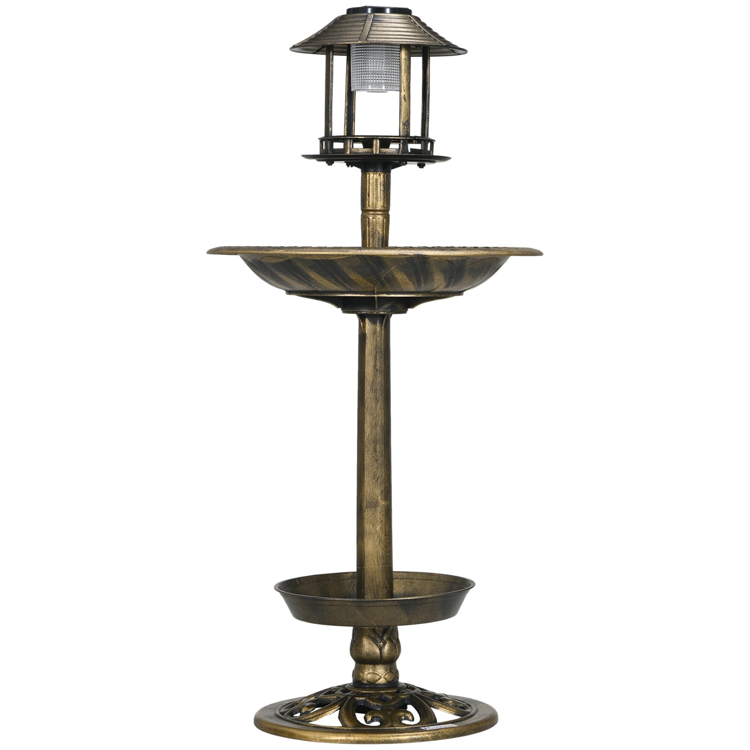 Solar fågelbadmatare – 110 cm höjd, bronsfinish