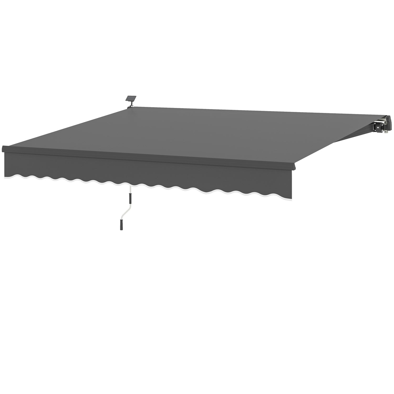Napínací markýza s ruční klikou, UV 50+, 400 cm, šedá