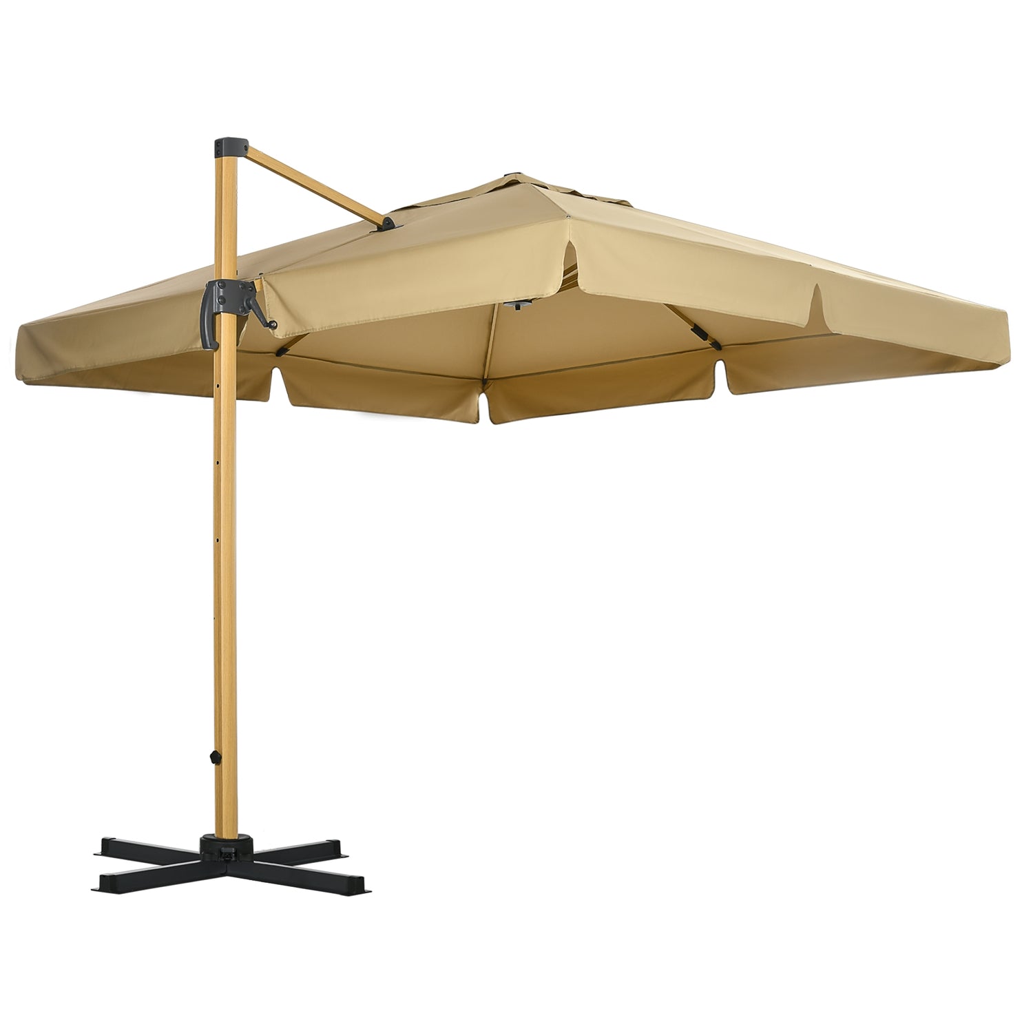 Square Cantilever Parasoll, Justerbar höjd, 295 cm, Khaki