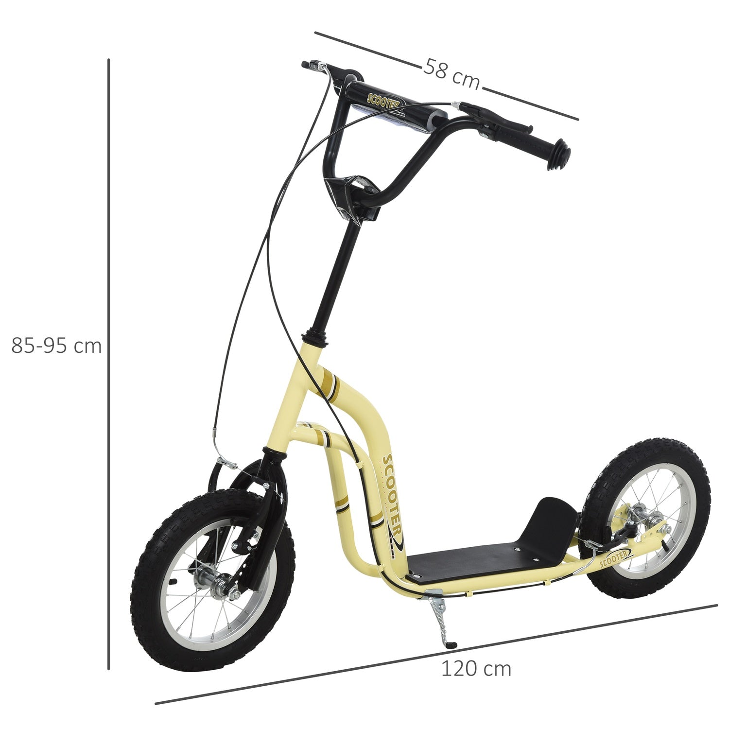 Stadsskoter för barn, 5+ år, 12-tums luftdäck