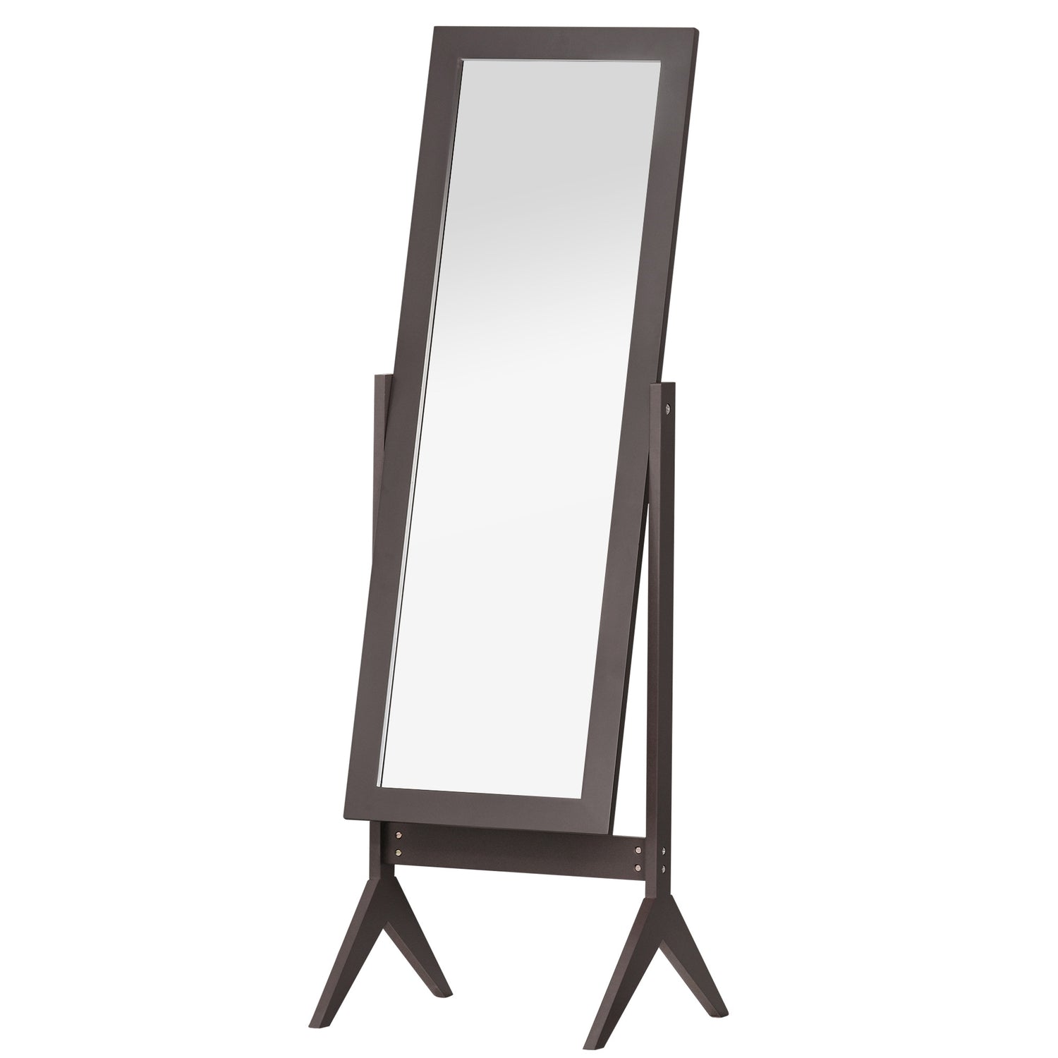 Volně stojící celozrcadlo, snadno udržovatelné MDF, 47 × 46 × 148 cm