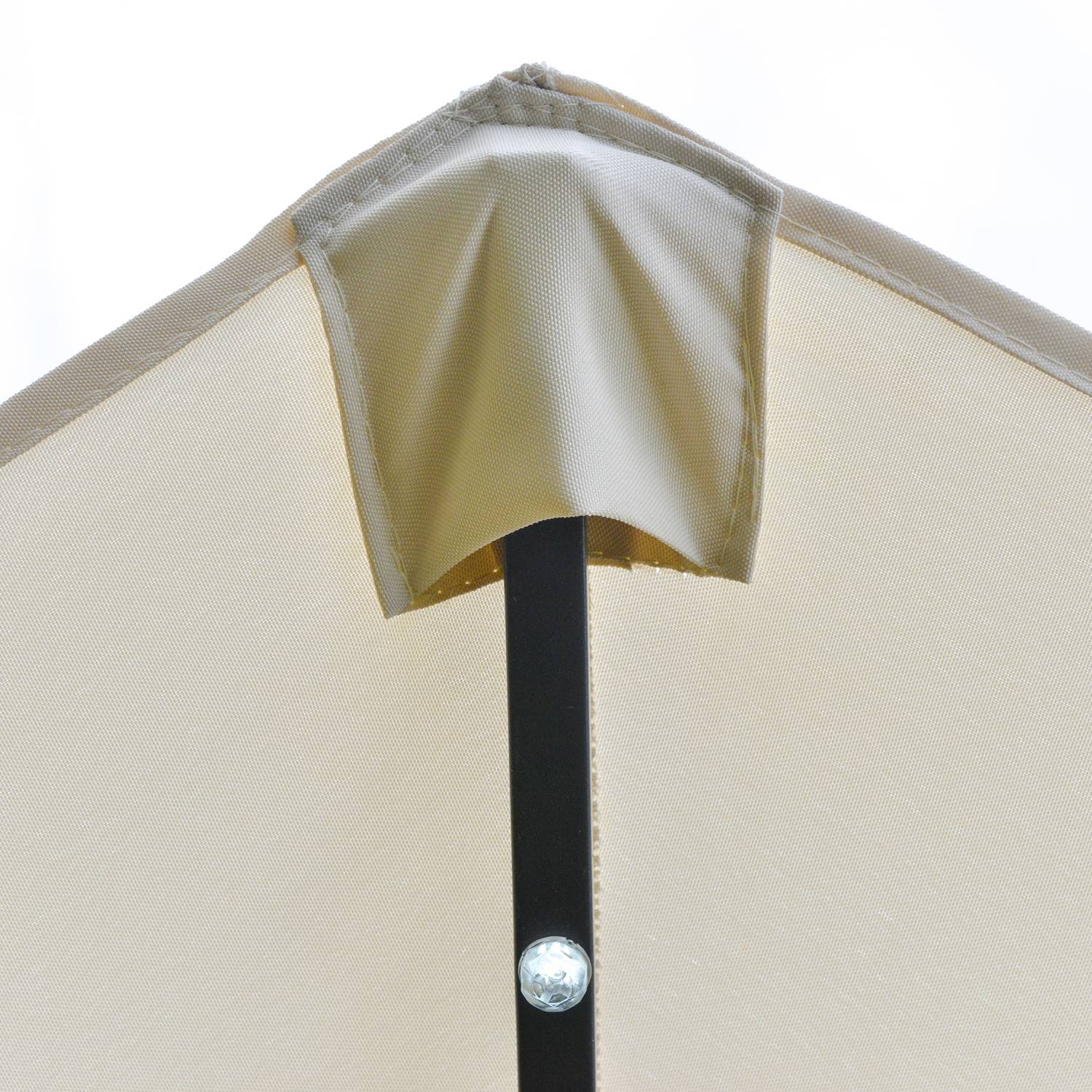 Stort ovalt trädgårdsparasoll – 440x260cm, LED, Krämvit