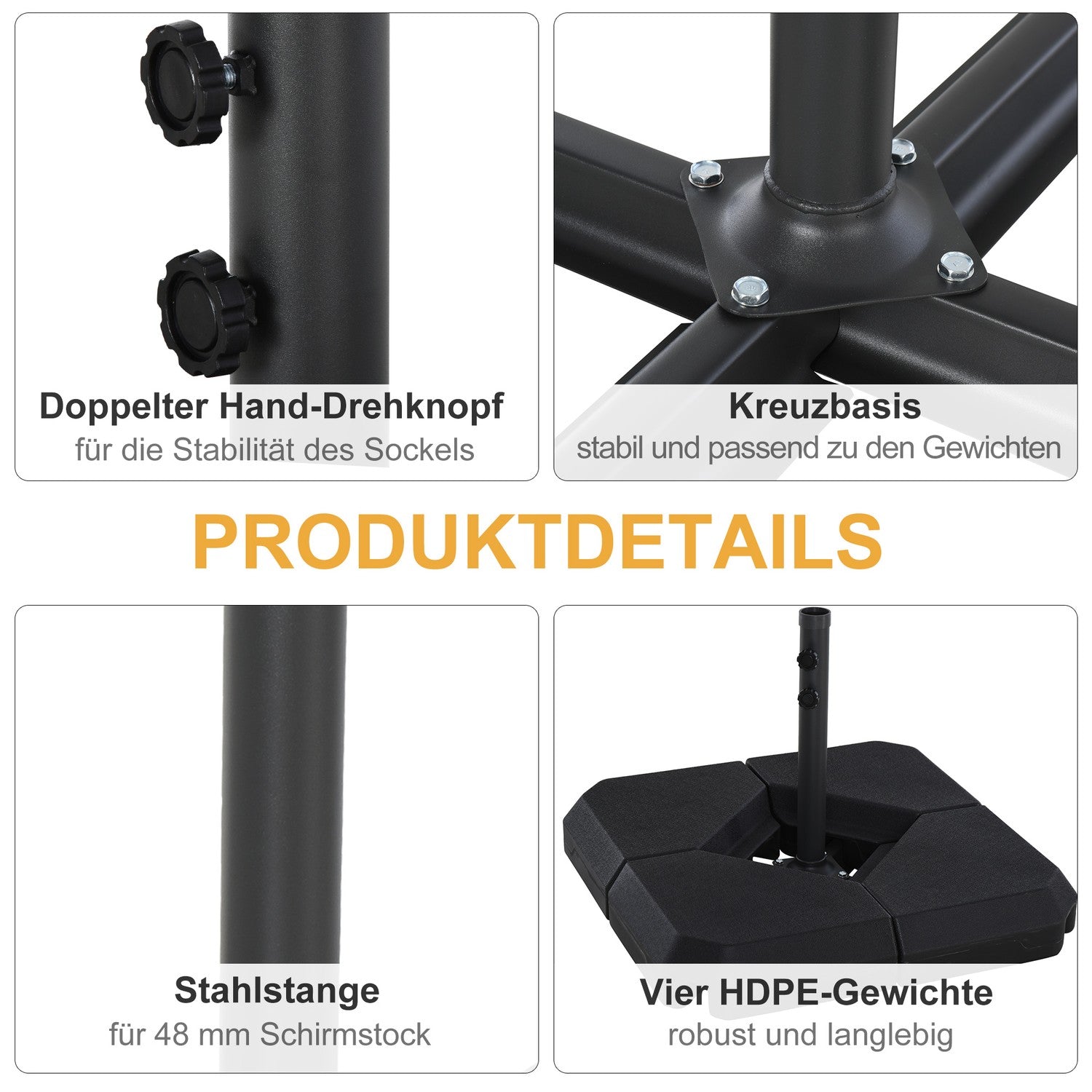 Svart HDPE paraplyställ – hållbart och elegant