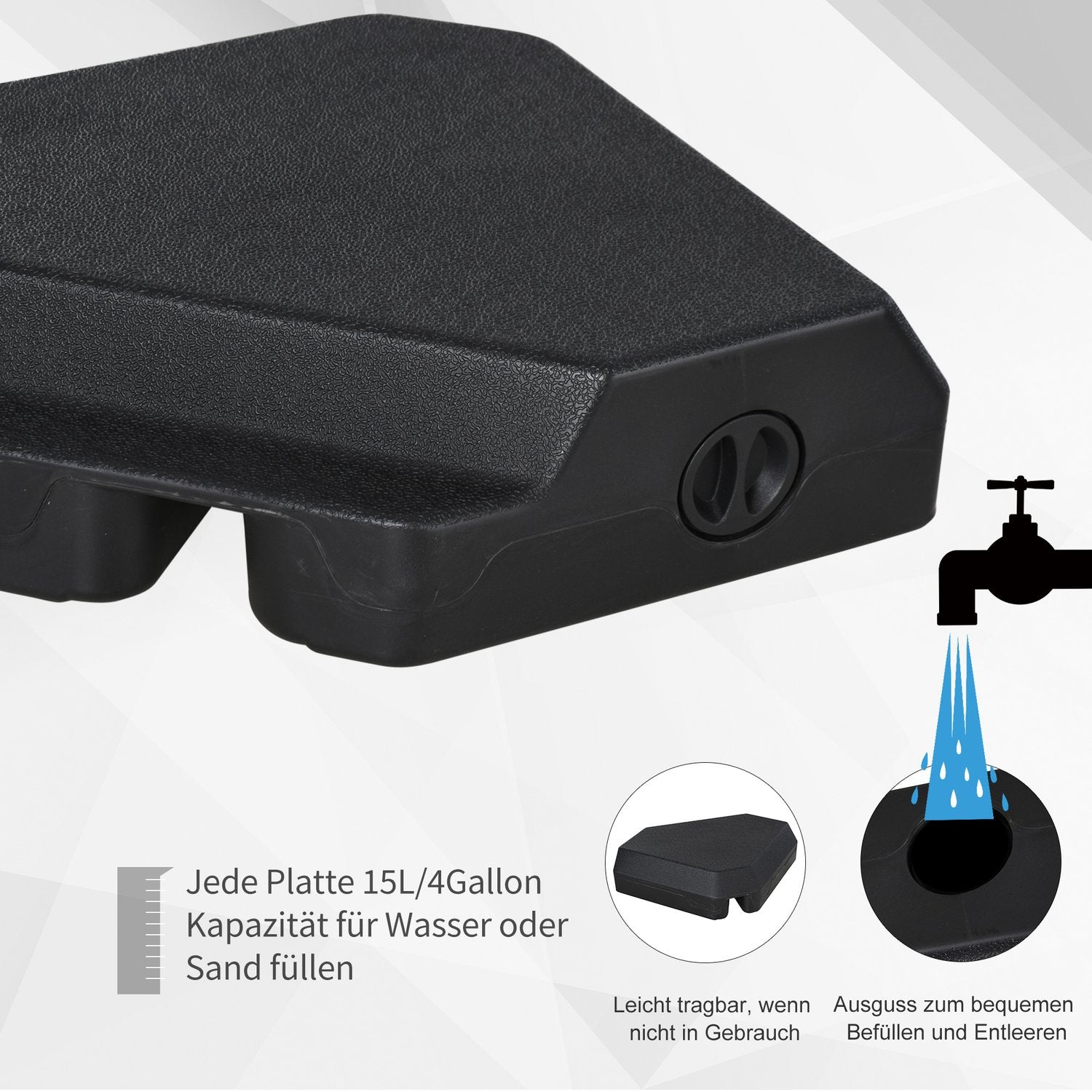 Svart HDPE paraplyställ – hållbart och elegant