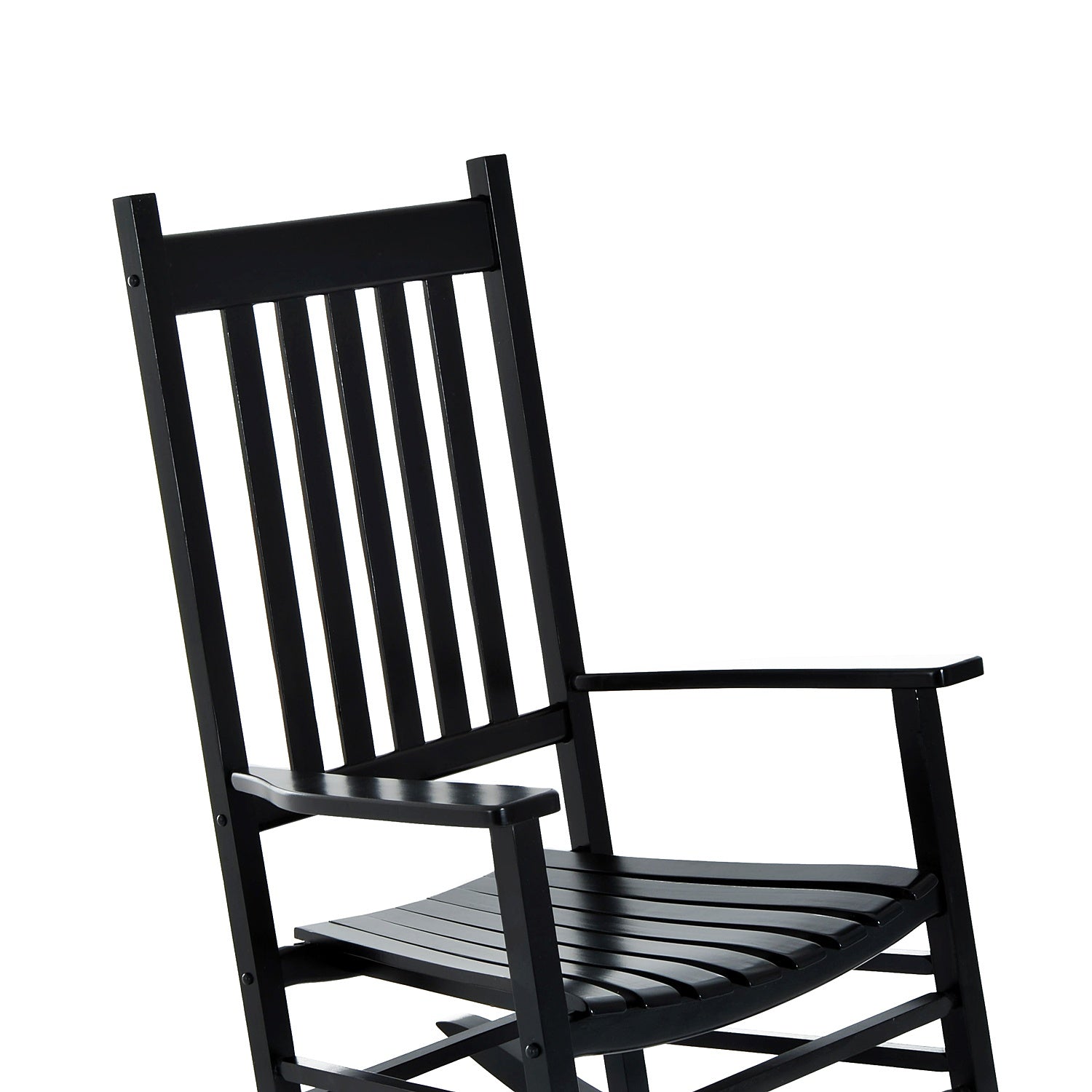 Svart gungstol i trä med armstöd 69X86X115 Cm