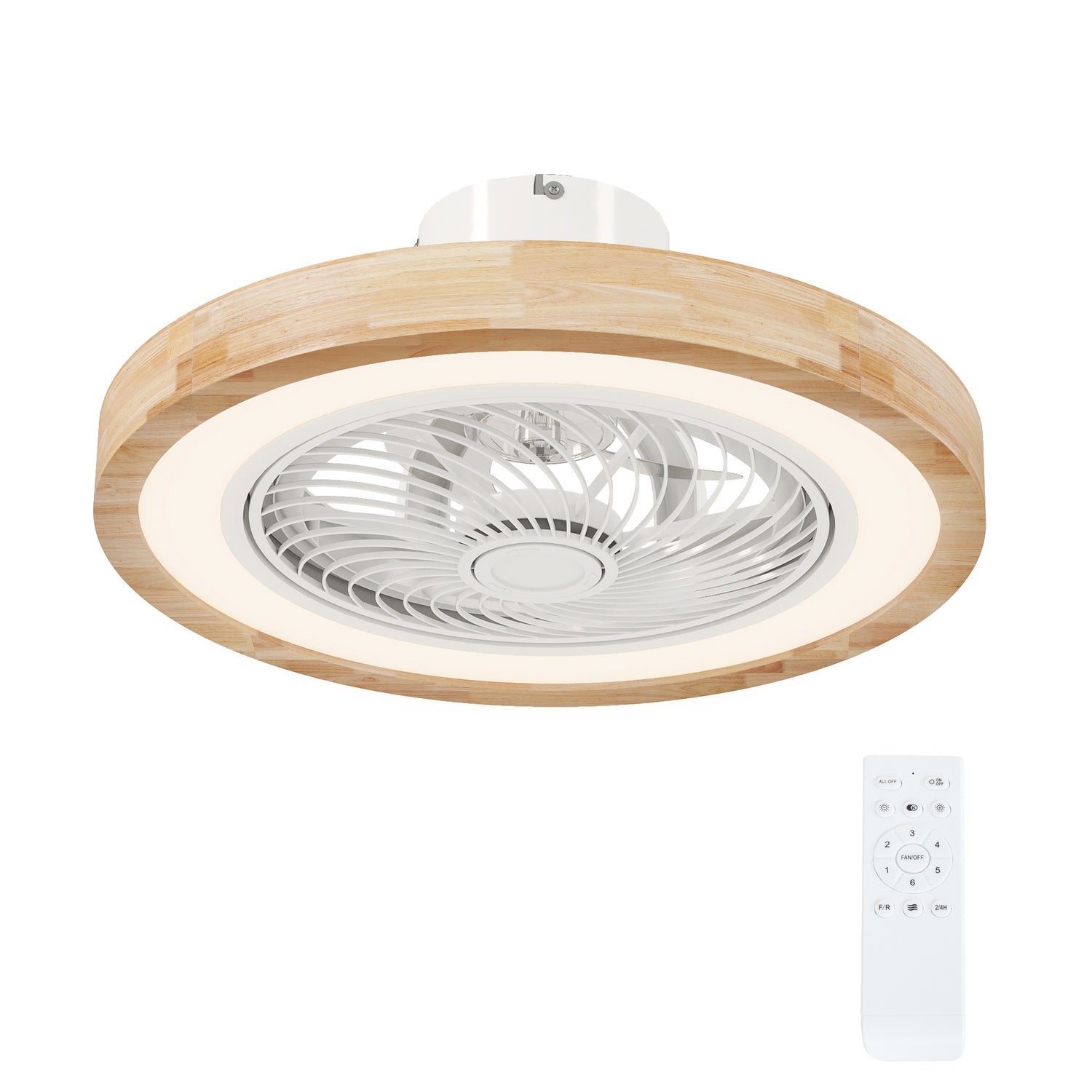 Stropní ventilátor se světlem, dálkovým ovládáním, stmívatelná LED, RGB, 6 rychlostí