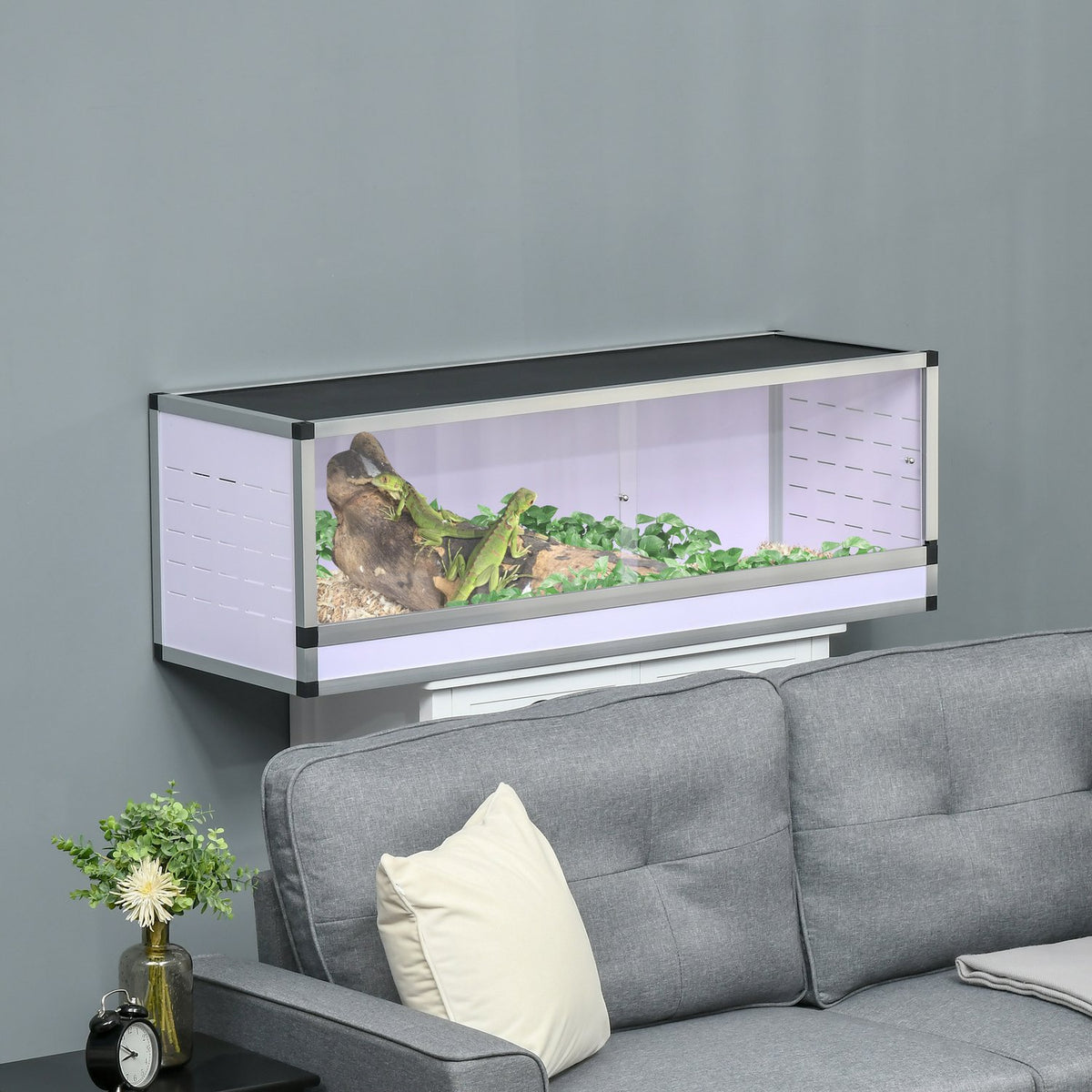 Chovné terárium pro plazy, obojživelníky a pavoukovce, hliník, 120x40x40 cm