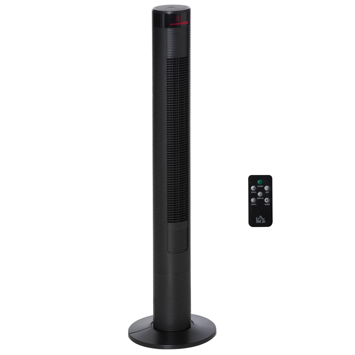 Tornfläkt med fjärrkontroll, 70° oscillation, timer, svart