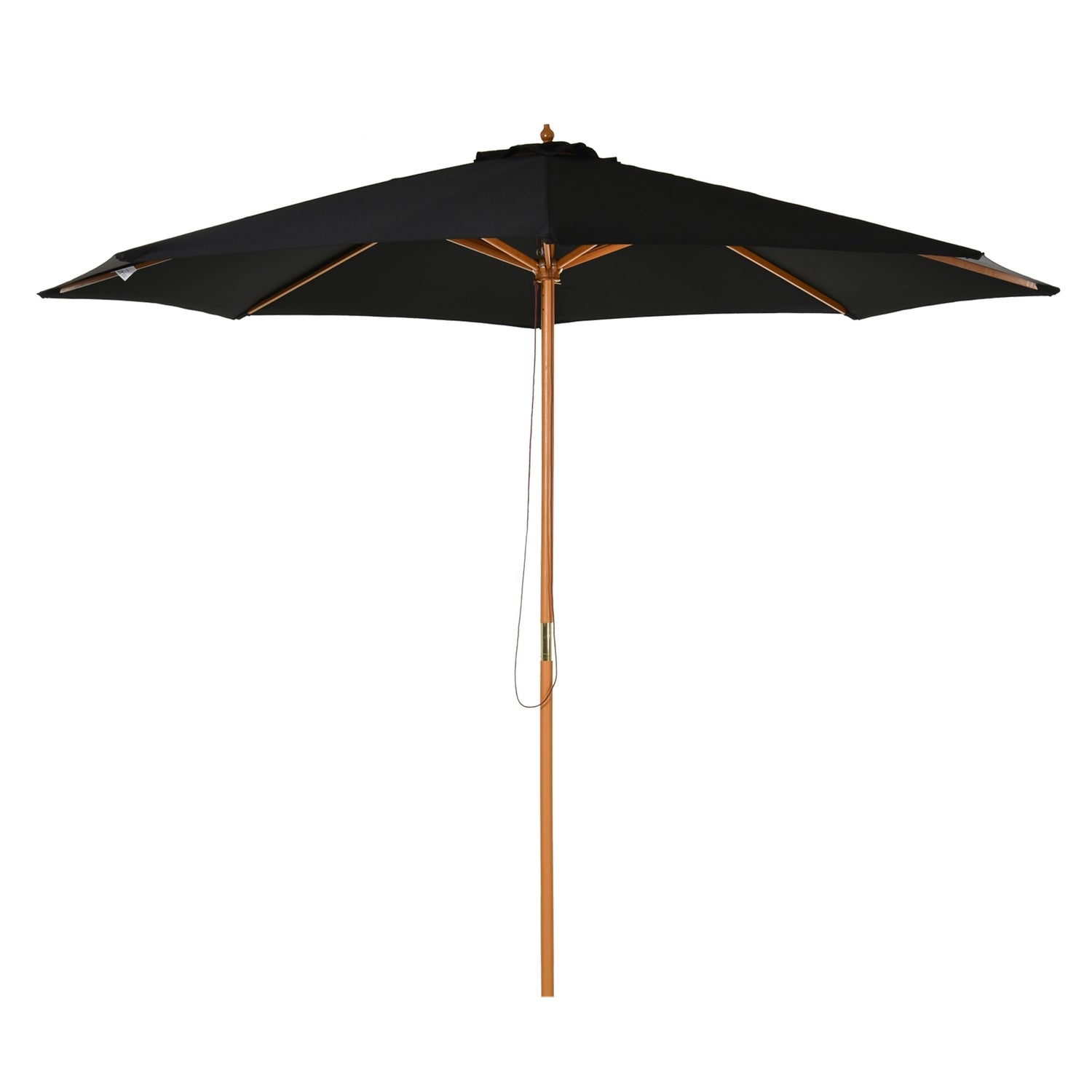 Trä Bambu Parasoll, 300 Cm, Svart, Robust & Elegant