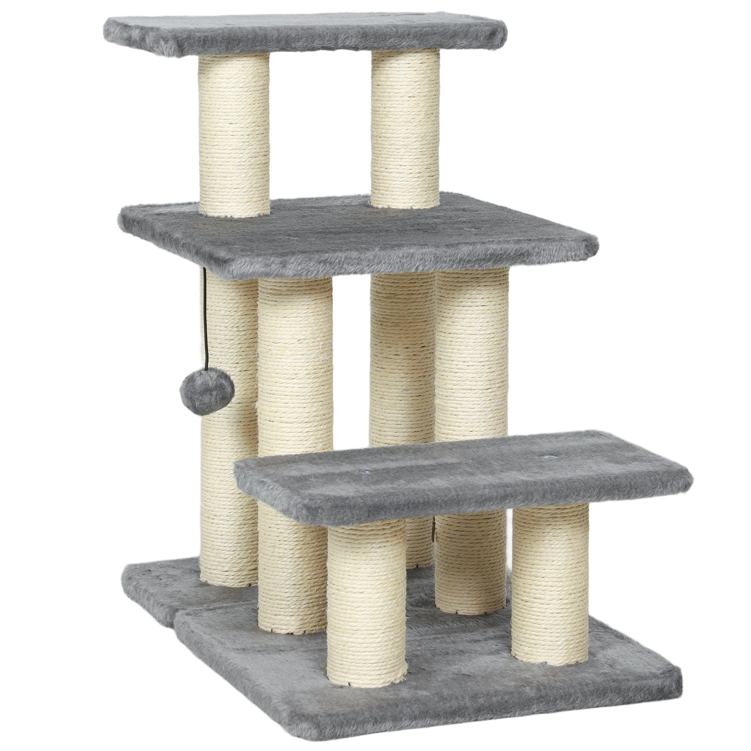 Trappa för husdjur, 3 steg, 54 cm, klösträd i sisal