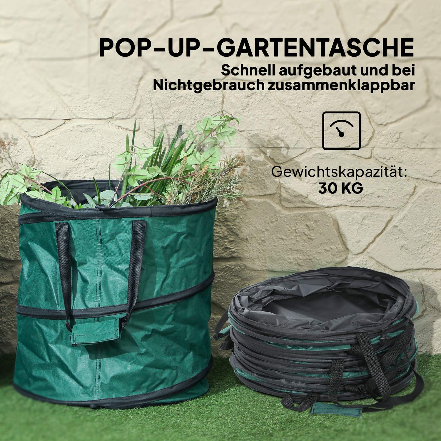 Pytle na zahradní odpad 4x86L – vodotěsné, víko na zip, opakovaně použitelné