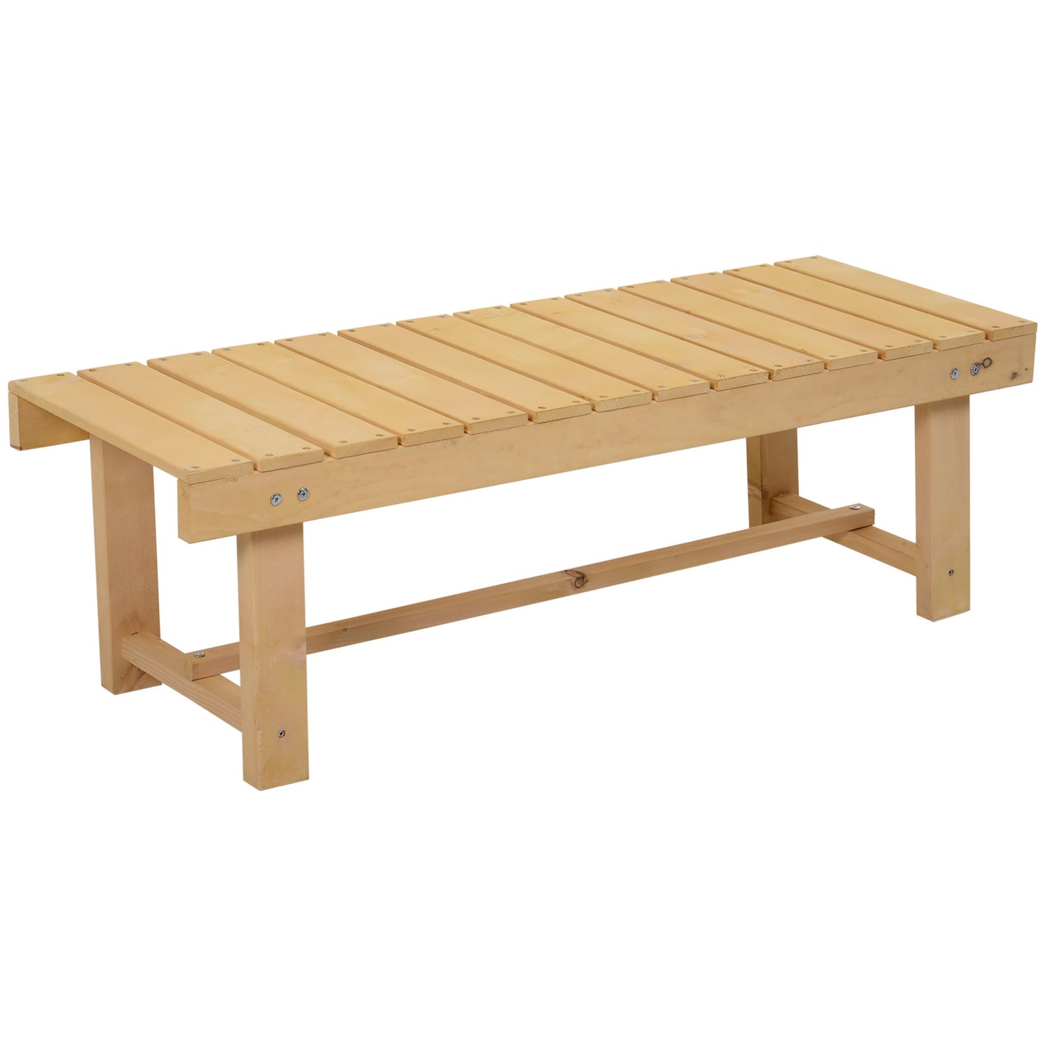 Trädgårdsbänk, massivt trä, rustik, 2-sits, naturlig finish