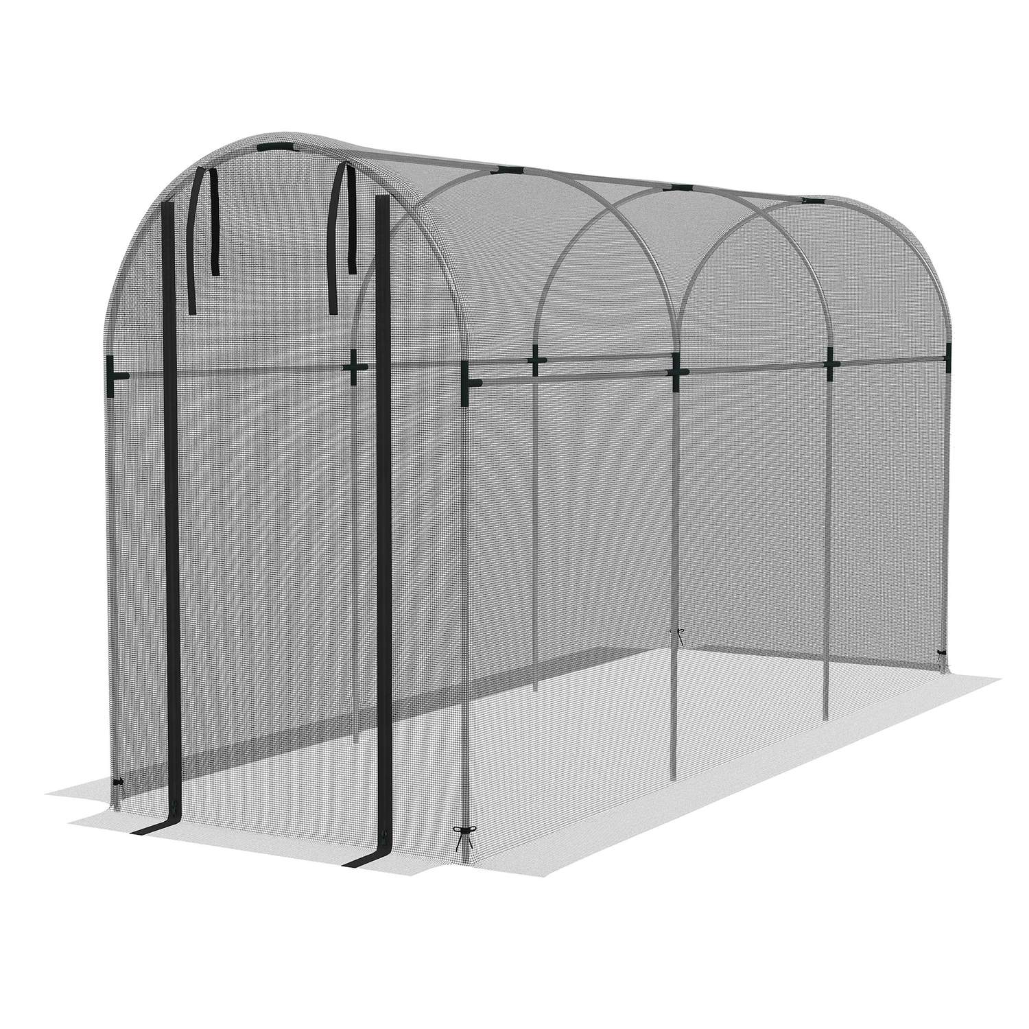 Zahradní síť proti hmyzu s dveřmi, 1,2 x 3,6 m, černý HDPE