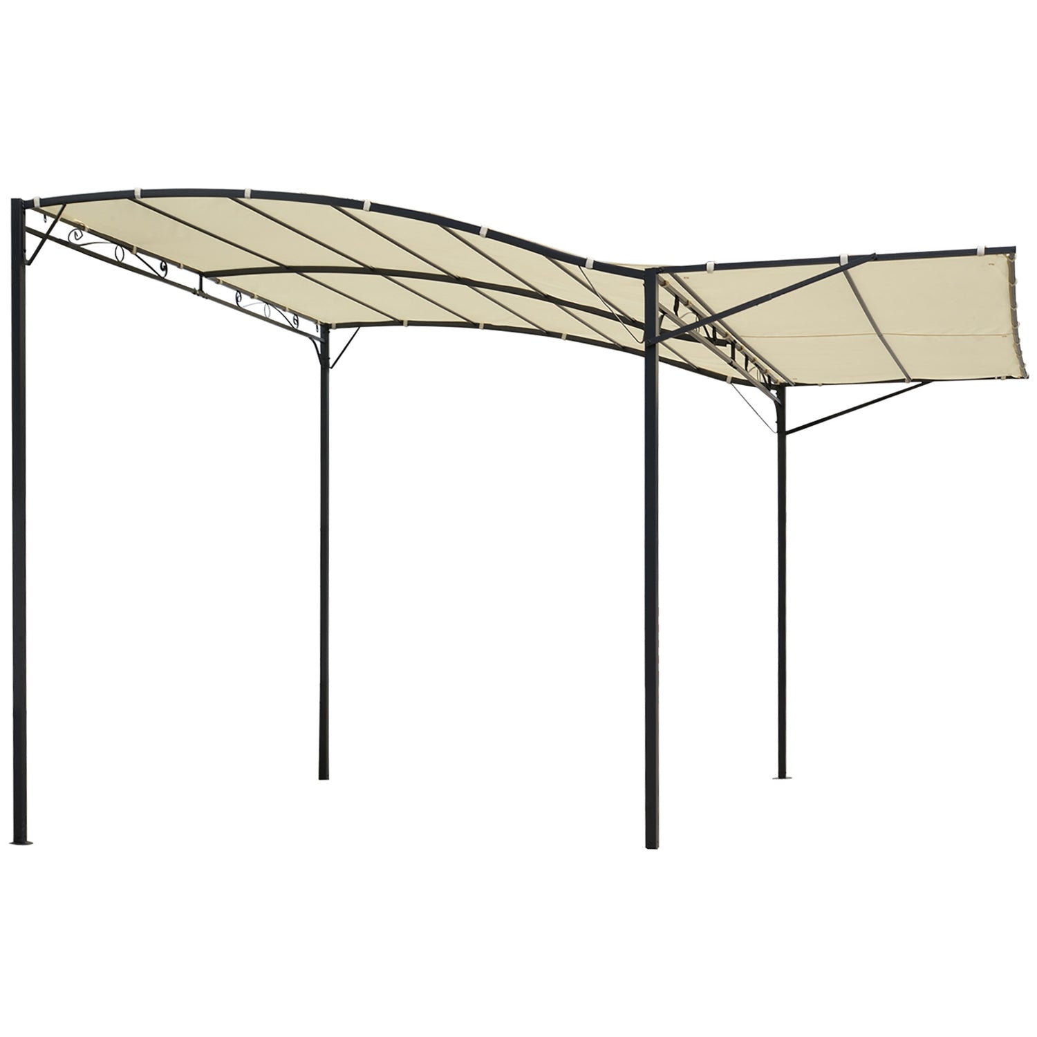 Trädgårdslusthus med UV-skydd, stål & polyester 3x2,5m