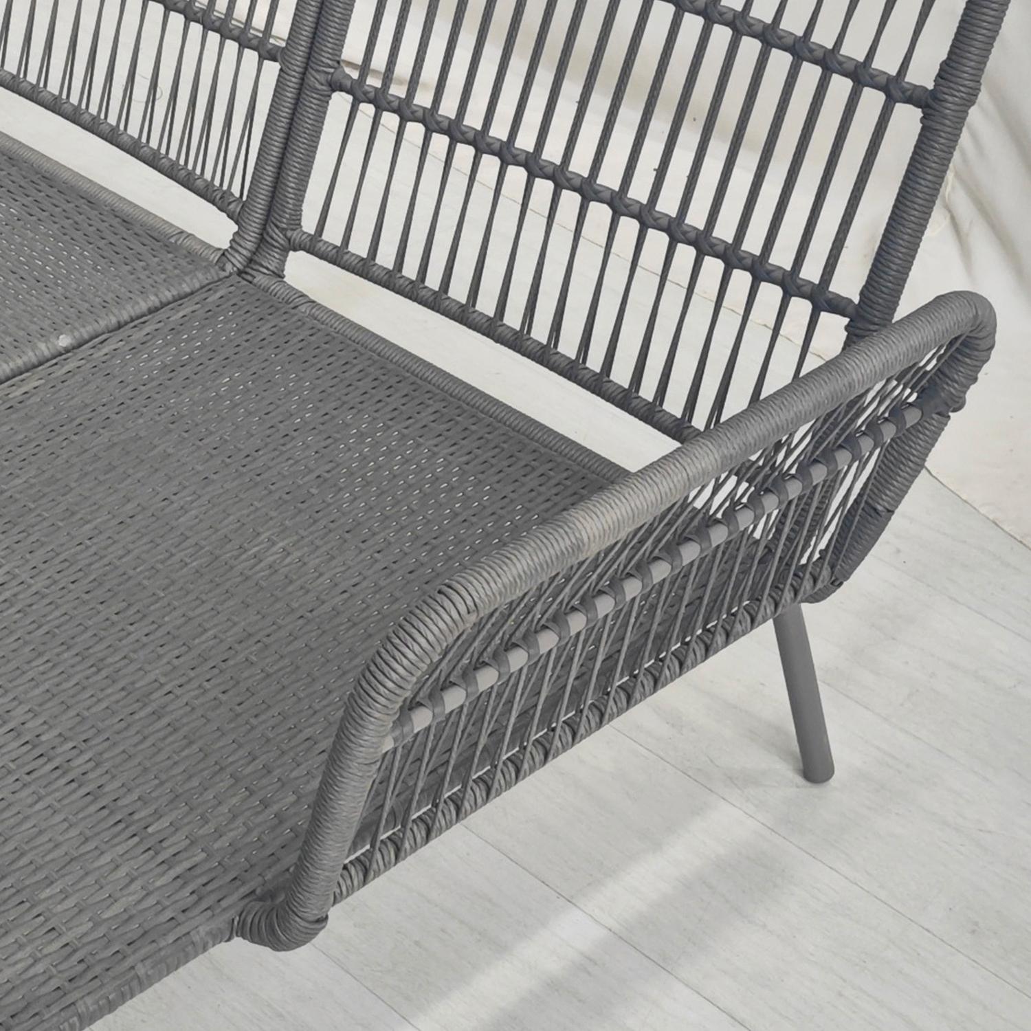 Ratanový zahradní nábytek s polštáři – 3 díly, světle šedý