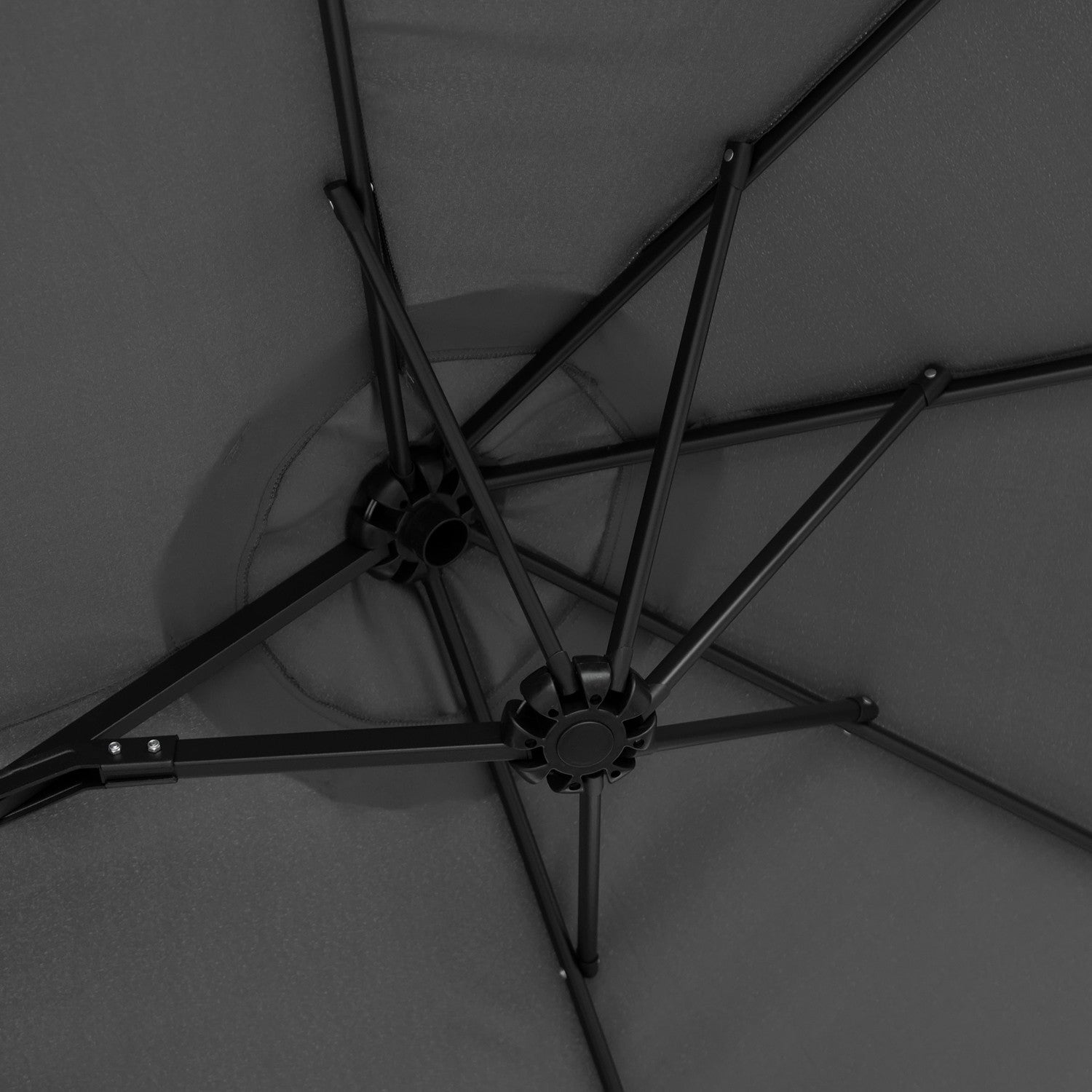 Trädgårdsparasoll – Justerbar lutning, 285x147cm, Grå