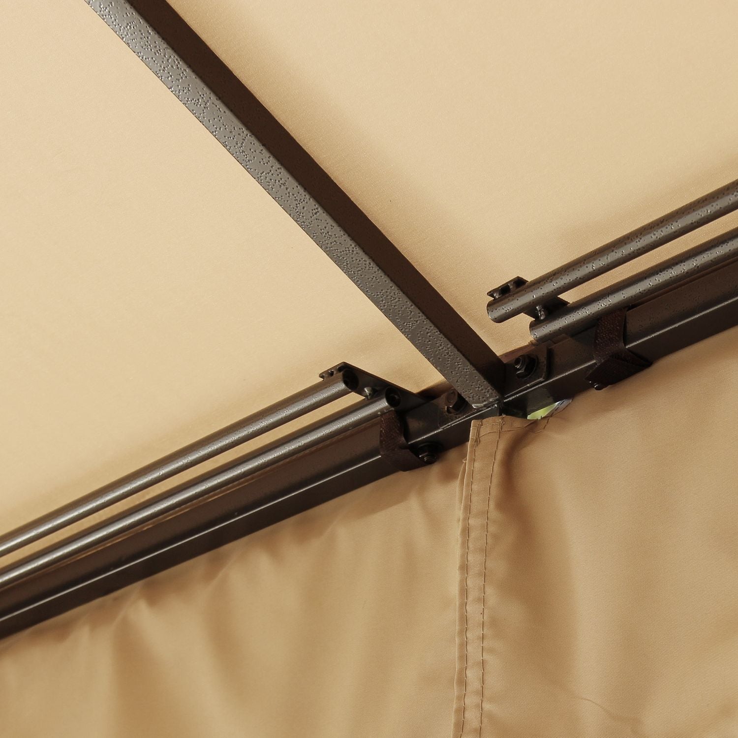 Trädgårdspaviljongtält med sidoväggar & myggnät, beige
