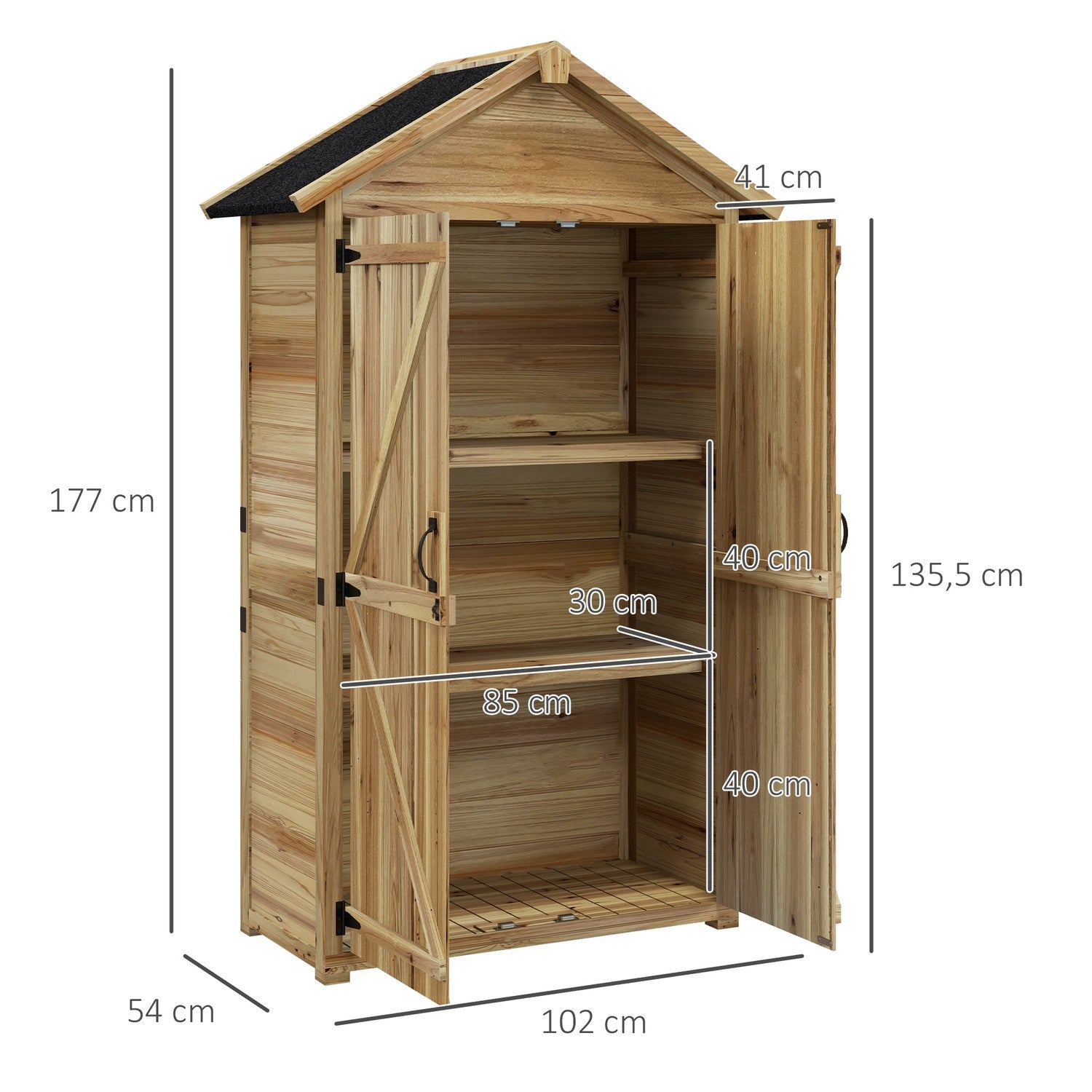 Zahradní domek se zámkem, 0,43 m², asfaltová střecha