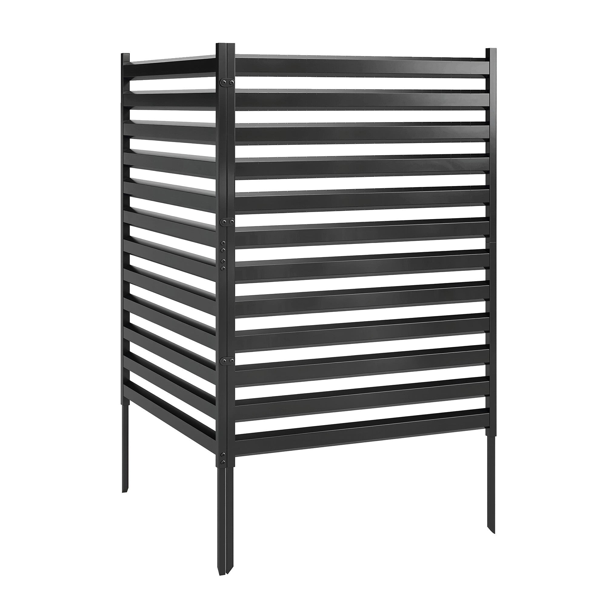 Trädgårdsstaketpaneler i metall, 91 x 152 cm, svart, 2-pack