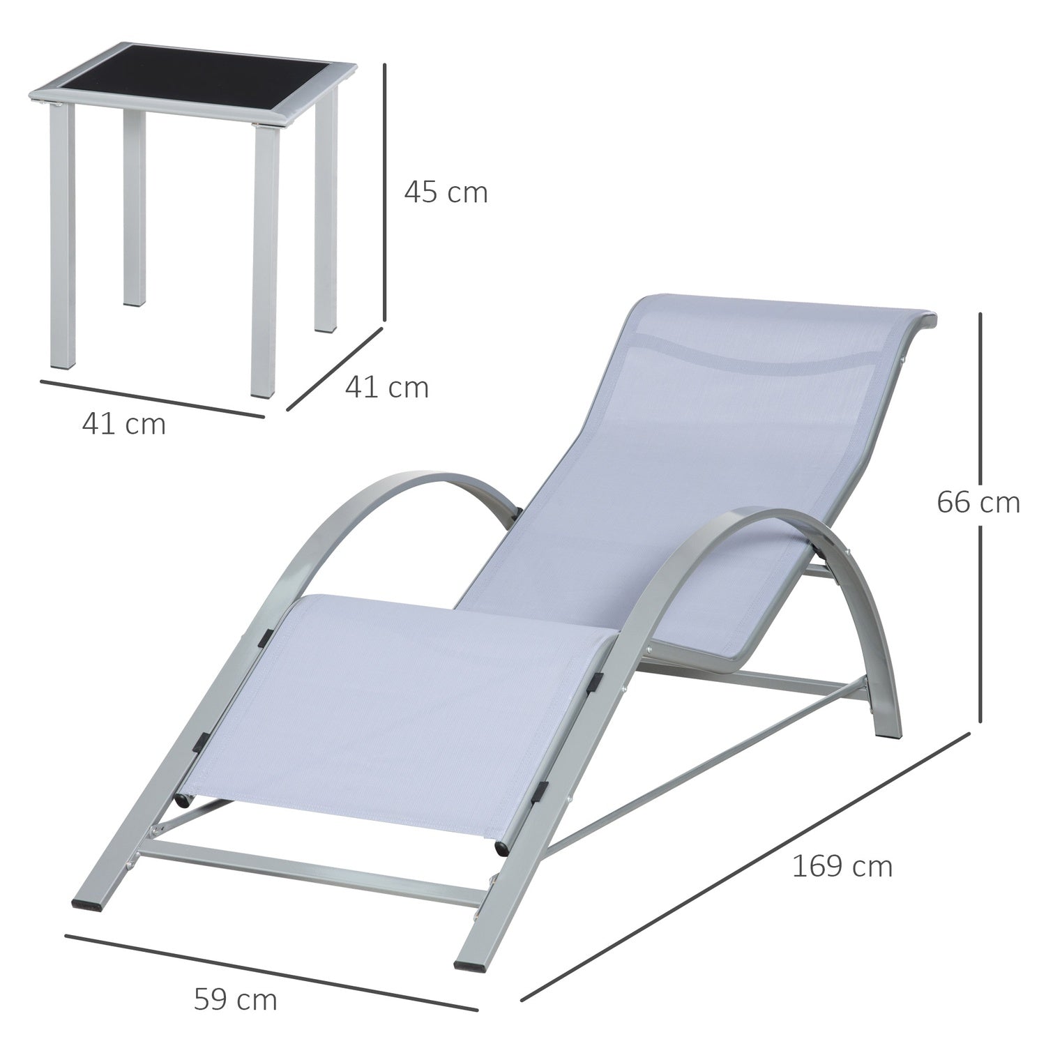 Trädgårdsstolset med bord – metallnät, 3 st, grå