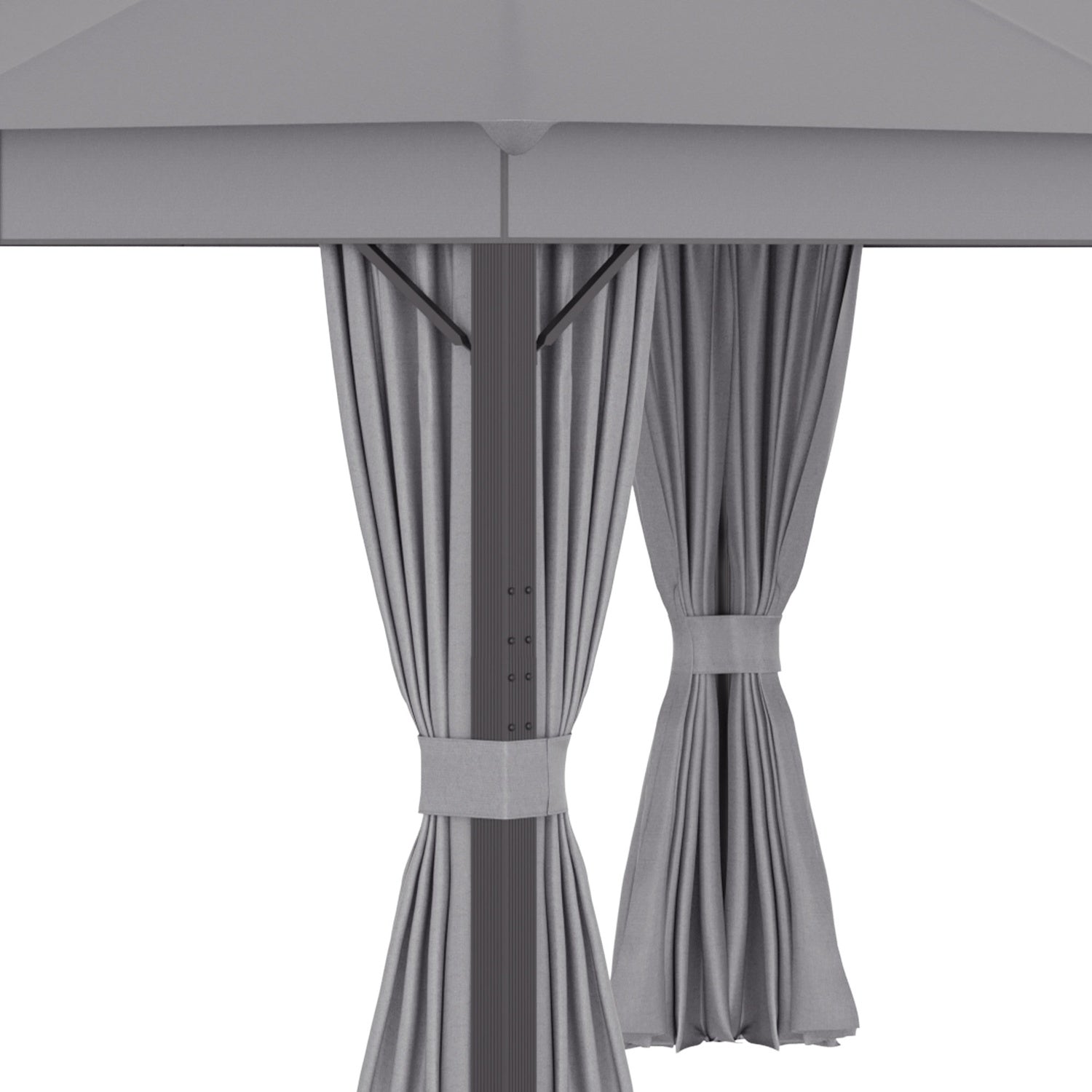 Trädgårdstälttält – 4x3m, grått, aluminiumram