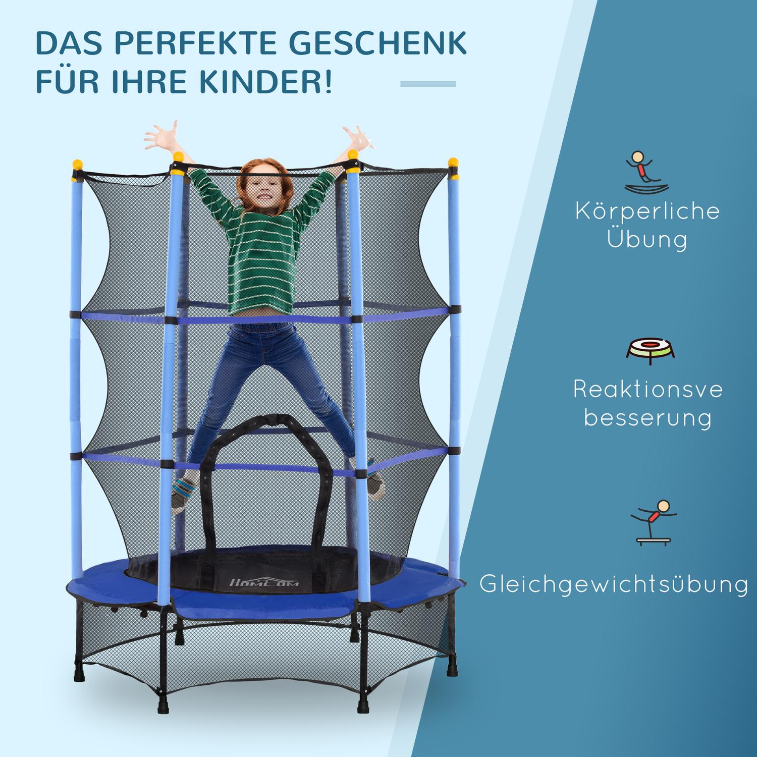 Zahradní trampolína pro děti s ochrannou sítí Ø140 cm