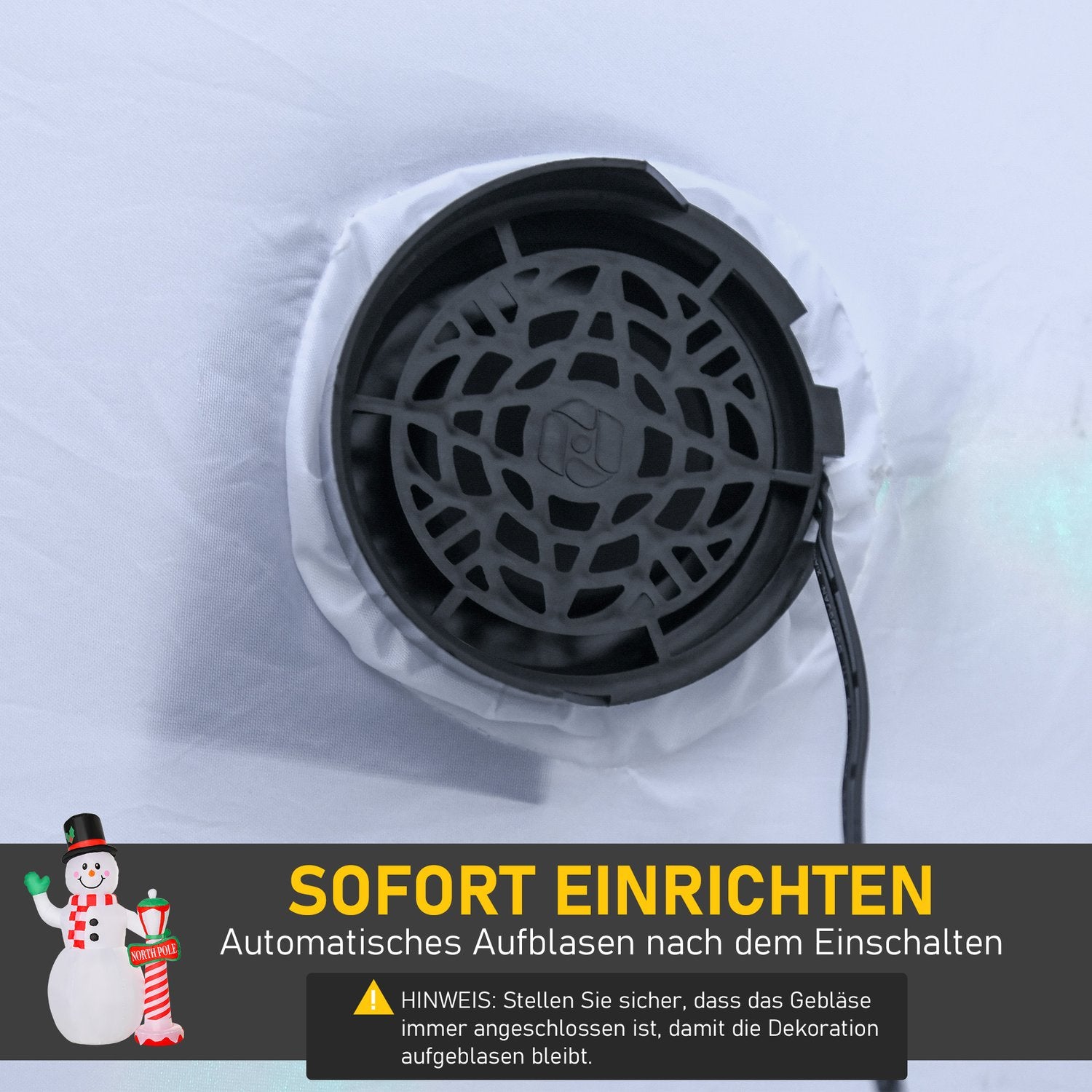 Nafukovací 2,4m LED vánoční dekorace sněhulák, pro interiér i exteriér