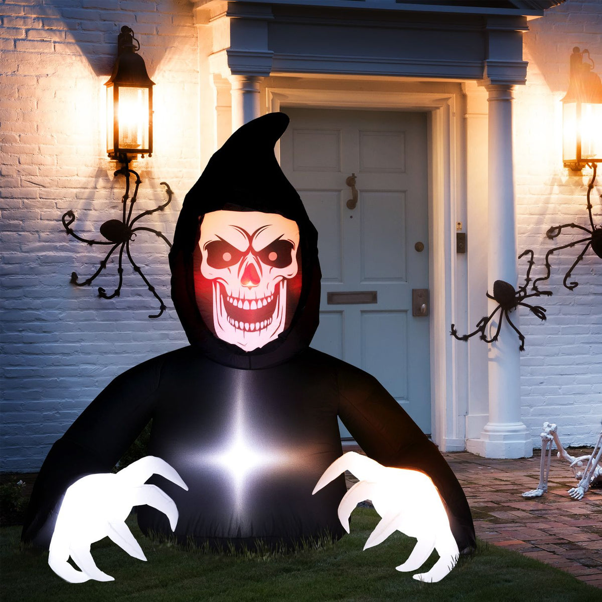 Nafukovací halloweenská strašidelná postava s LED světly a ventilátorem