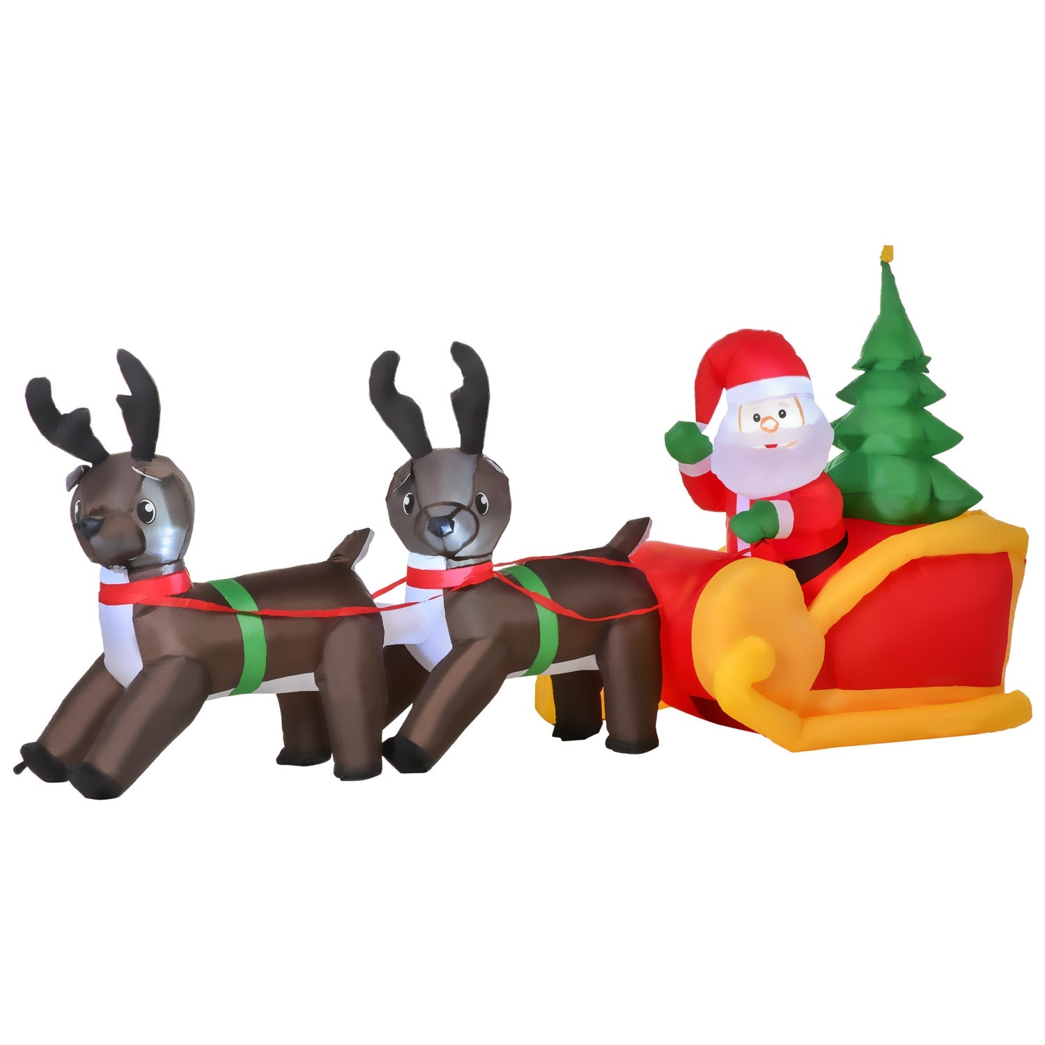 Uppblåsbar LED Tomte & Släde Juldekoration, IP44