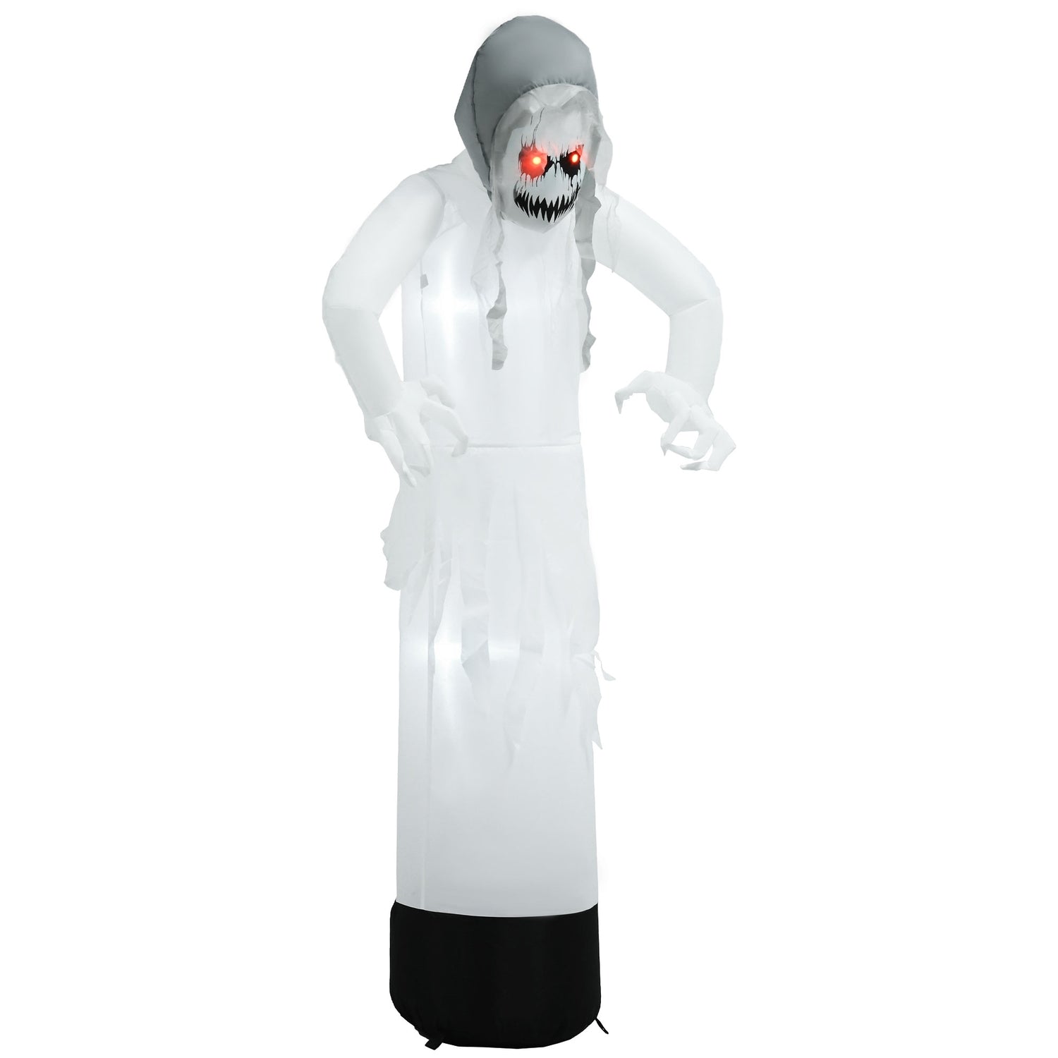 Nafukovací halloweenská dekorace Bílá čarodějnice s LED osvětlením