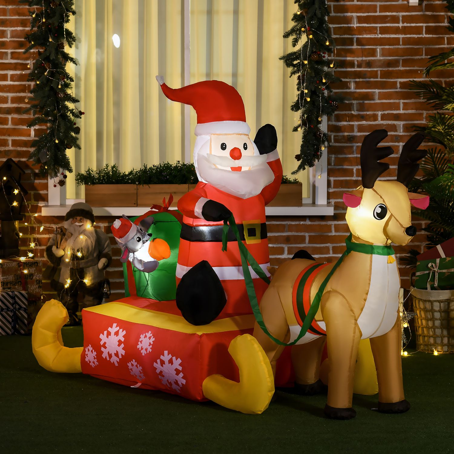 Nafukovací Santa Claus, 1,22m, s LED osvětlením pro venkovní použití