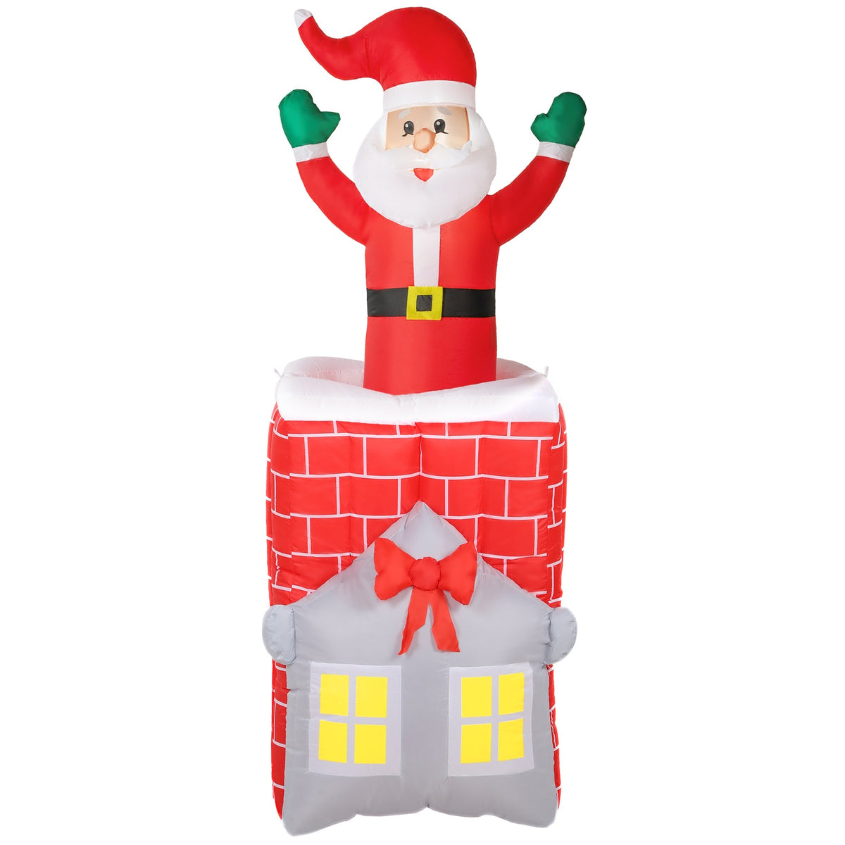 Nafukovací Santa Claus v komíně s LED světly a ventilátorem