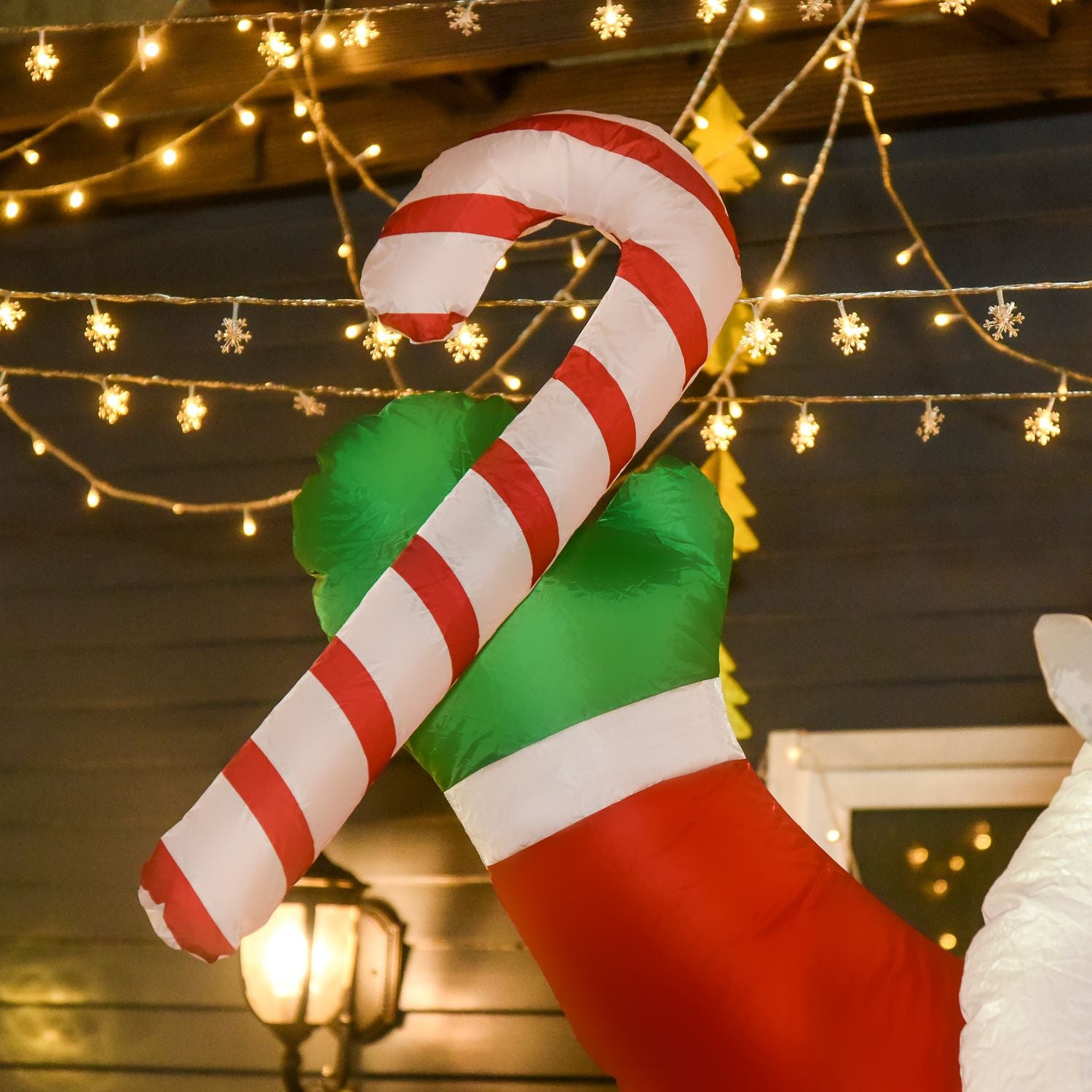 Uppblåsbar jultomte med LED-ljus, 243cm