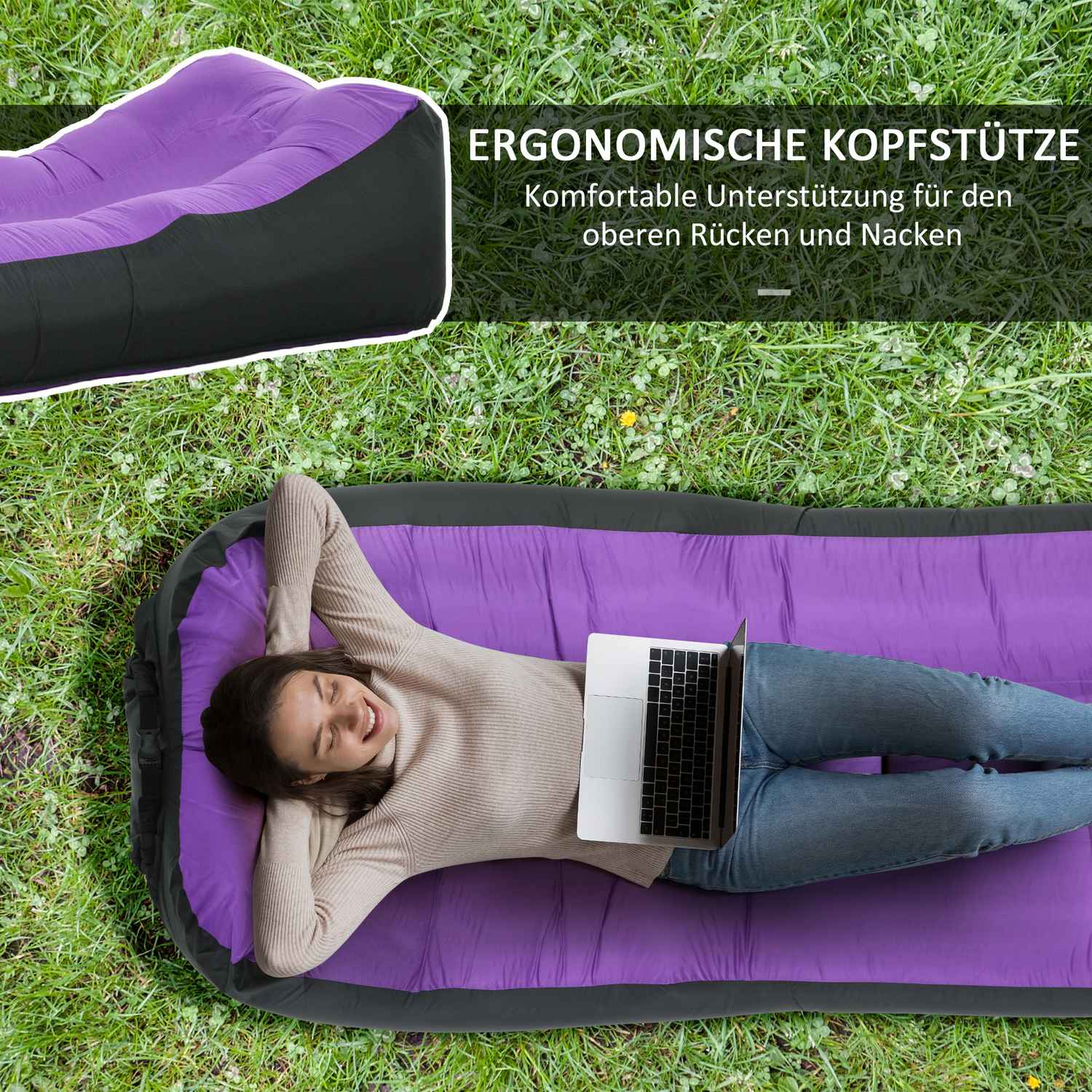 Nafukovací vodotěsné lehátko, samonafukovací, nosnost 200 kg