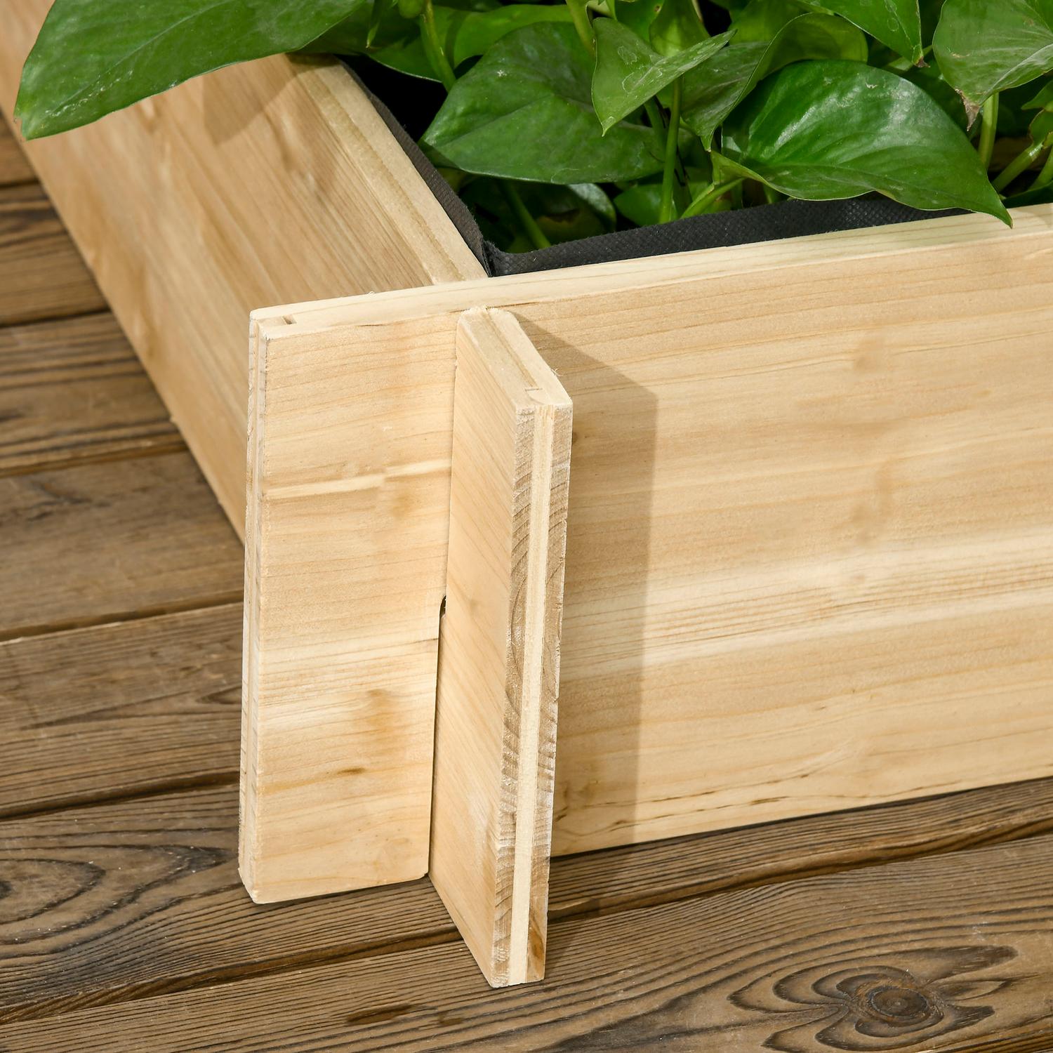 Upphöjd planteringslåda i trä med spaljé – 95 x 95 x 110 cm