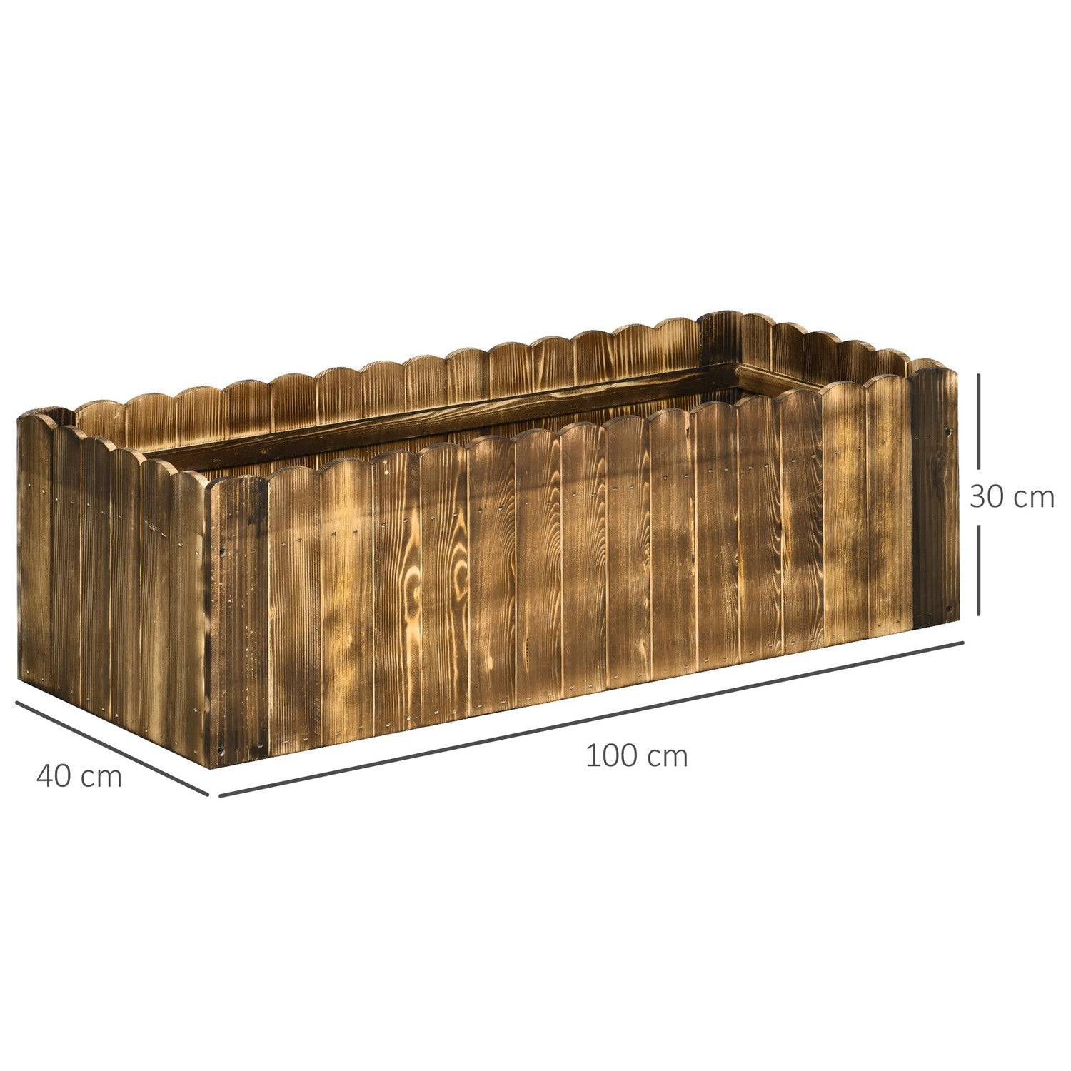 Upphöjd säng 100x40x30cm Granträ för grönsaker & örter