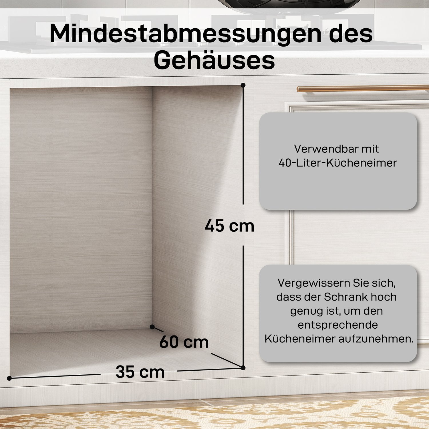 Utdragbar papperskorg, 2x20L, Avtagbara kärl, Grå