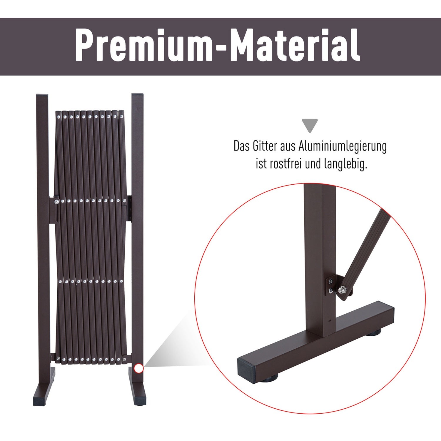 Utdragbar saxport i aluminium – 35-300 cm, brun
