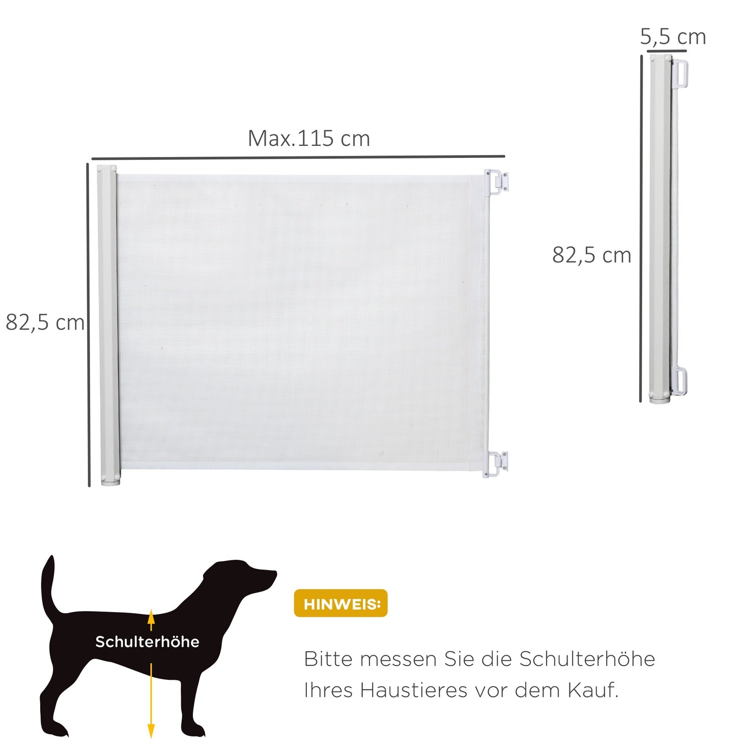 Utdragbar säkerhetstrappgrind – Vit PVC, 115x82,5 cm
