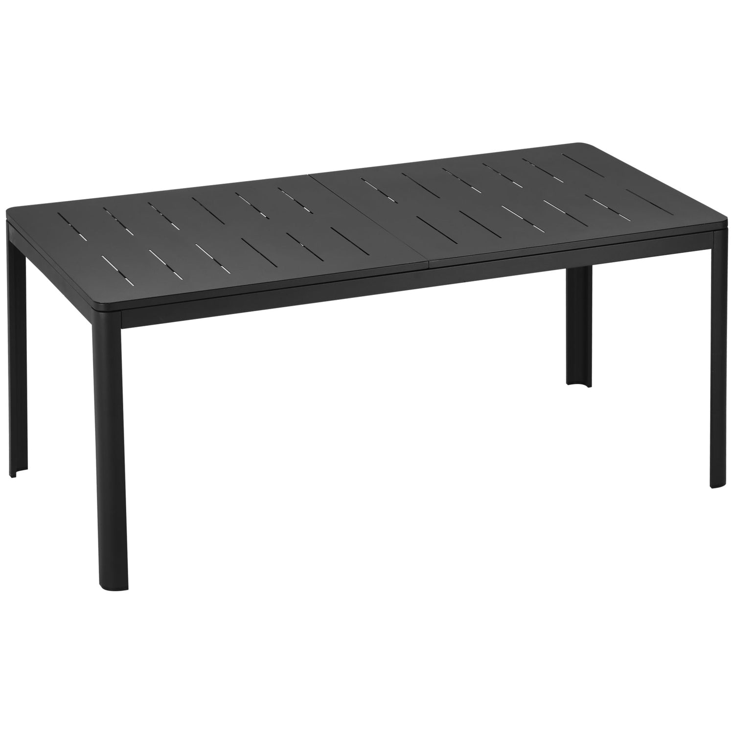 Utdragbart trädgårdsbord i aluminium, svart, 180-240cm