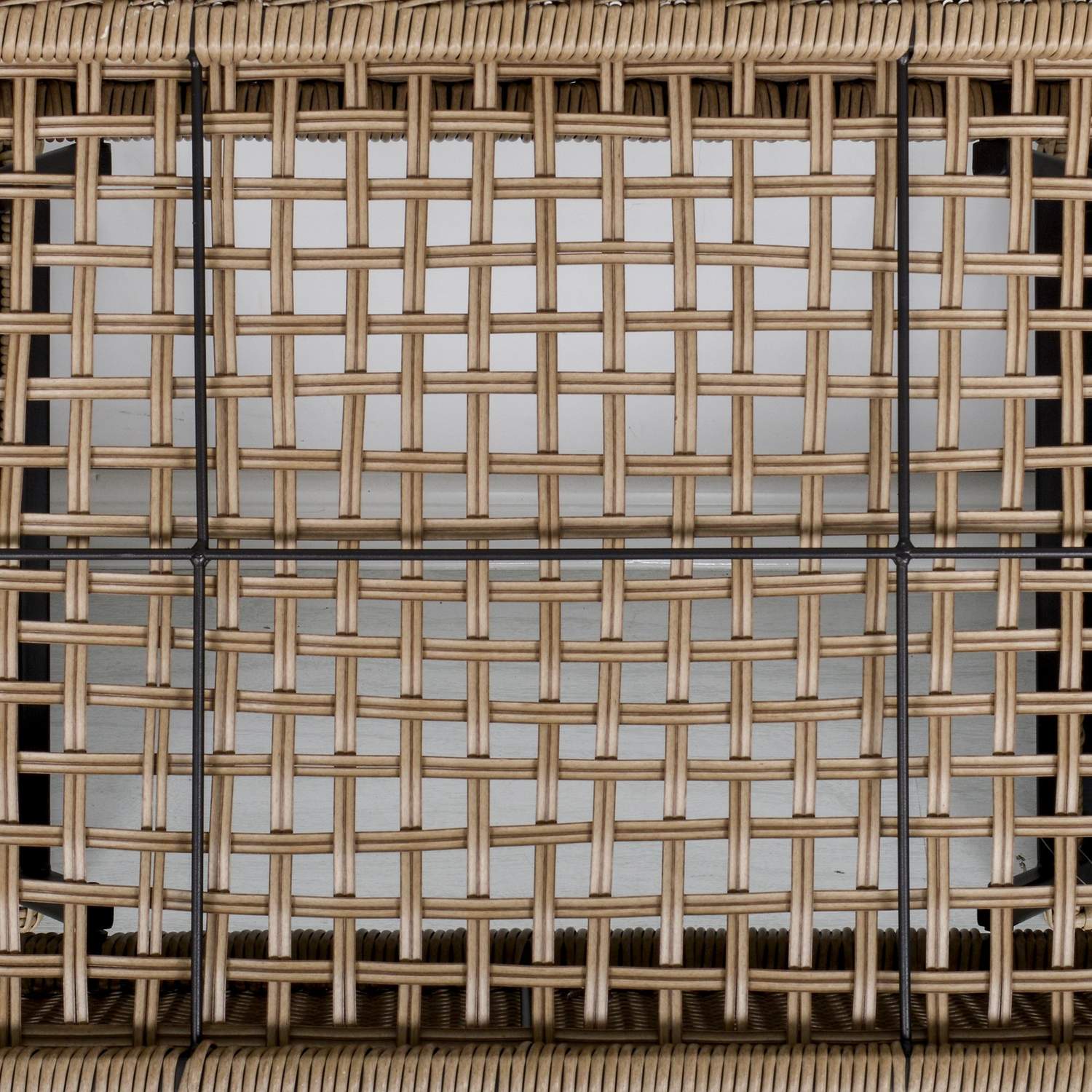 Utdragbart trädgårdssoffbord i polyrattan, khakistål