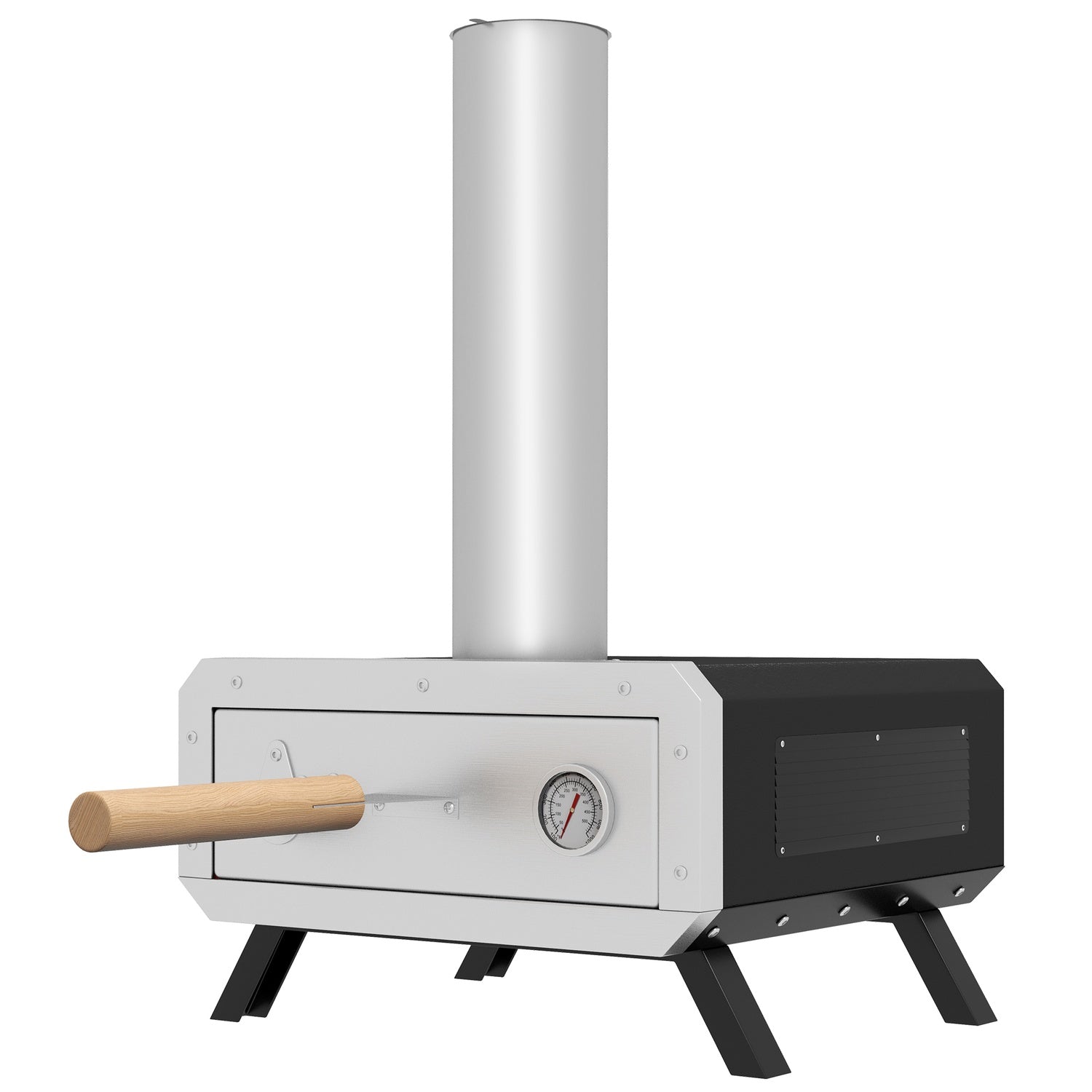 Utomhus 2-i-1 pizzaugn med sten och skal för BBQ Grill