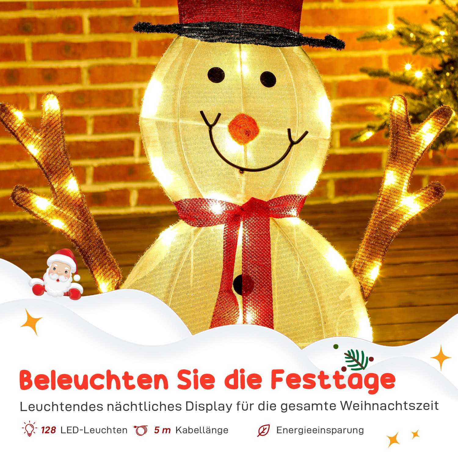 Utomhus LED-snögubbefamiljedekoration, vattentät, stål