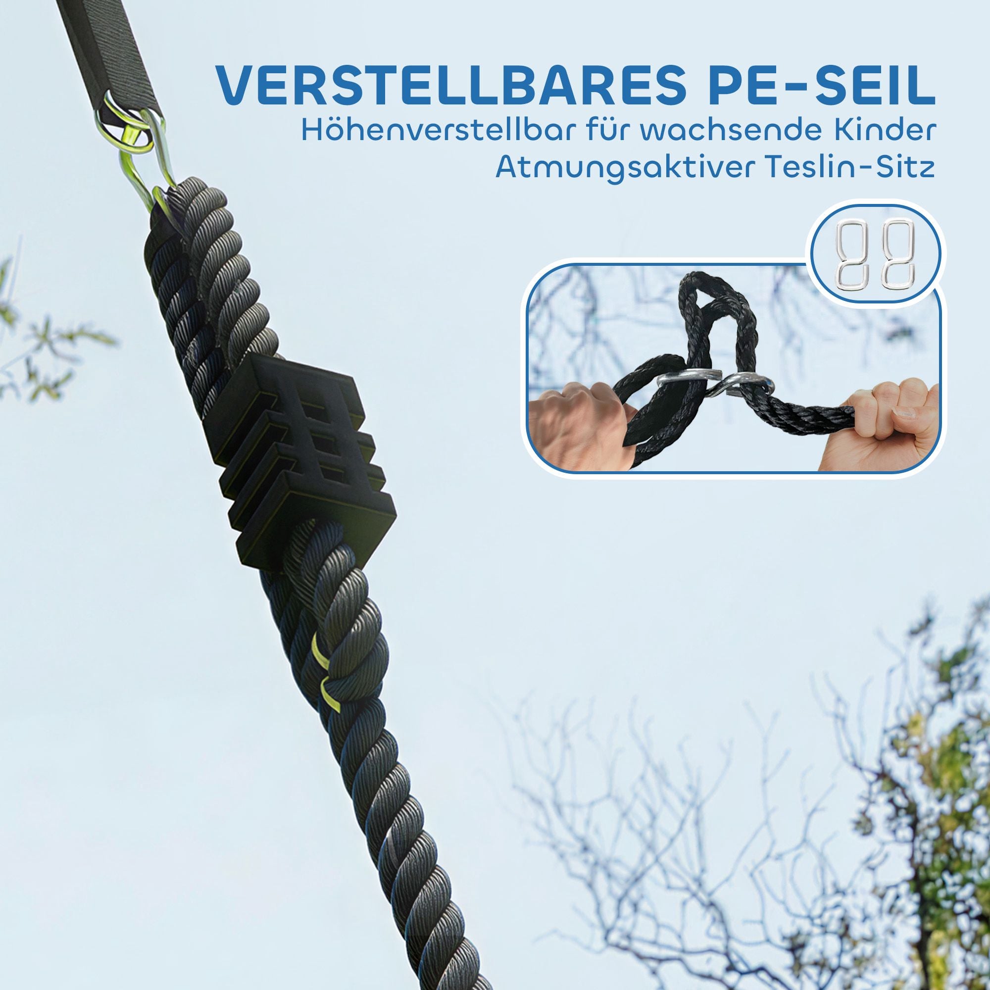 Utomhusgunga för barn, 148x77 cm, 300 kg kapacitet