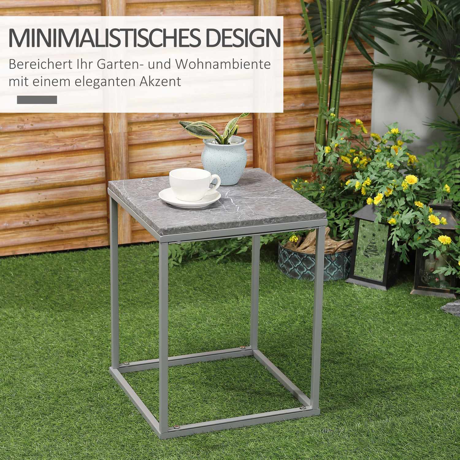 Utomhus inomhus metallstativ Trädgårdssoffbord, 40x40x50 cm
