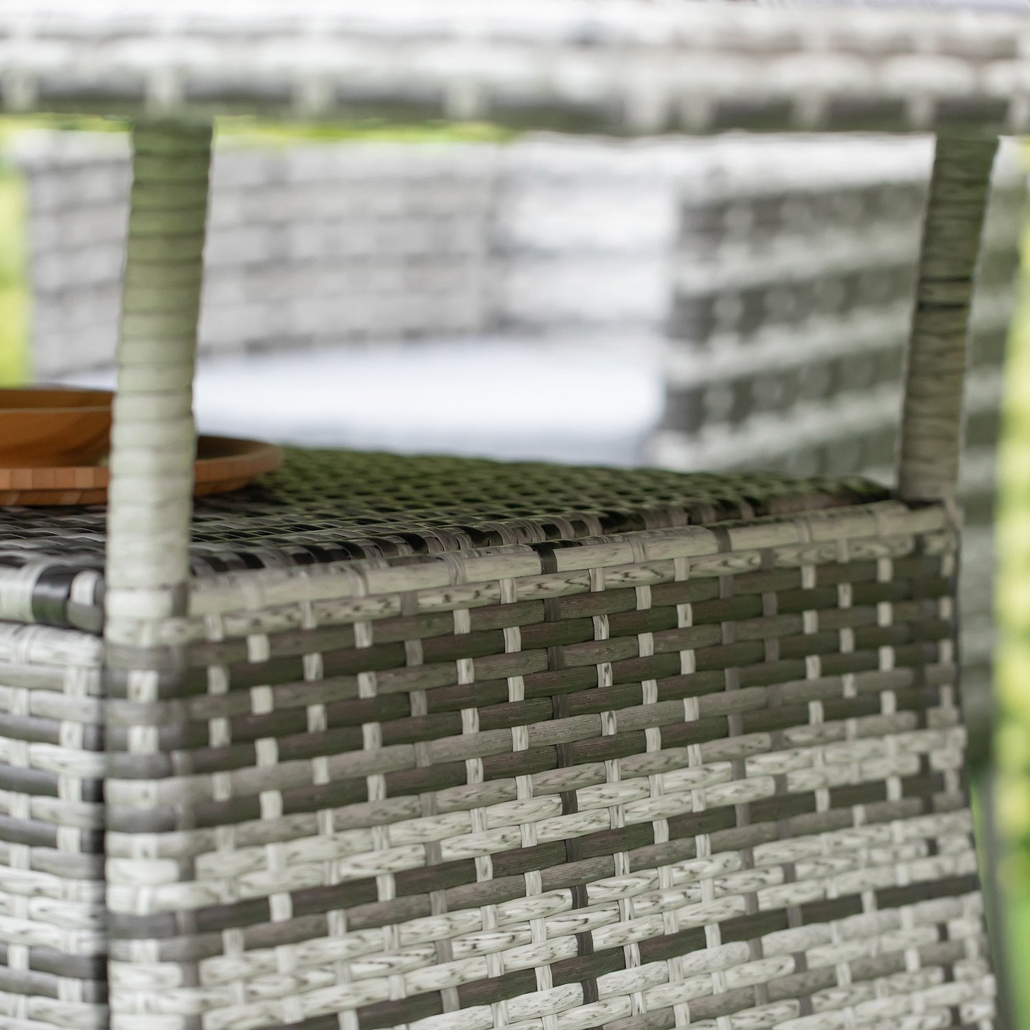 Utomhusmatbord, Glasskiva, Polyrattan, 150x85x74 cm