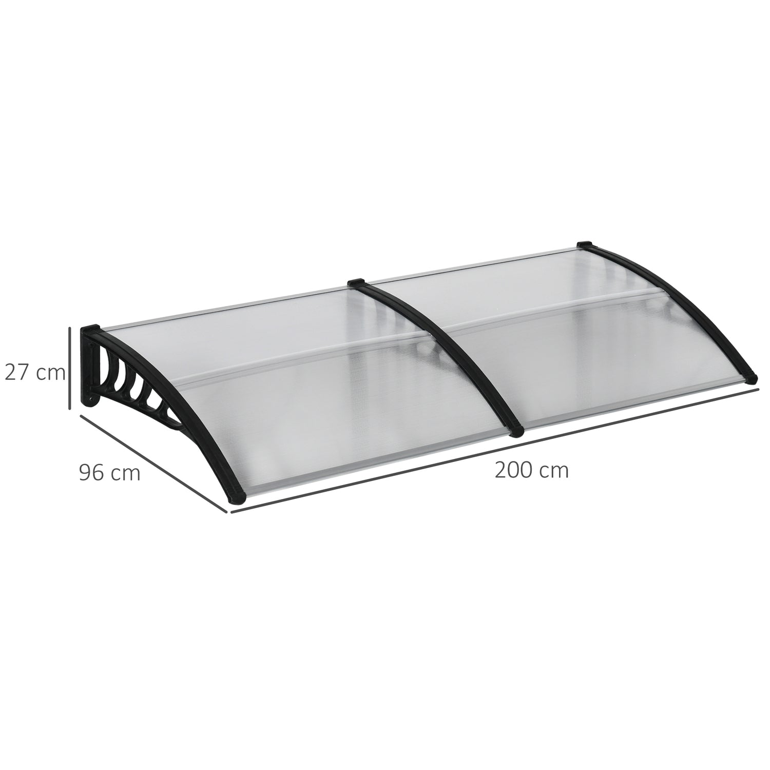Utomhustak av aluminium med UV- och regnskydd, svart