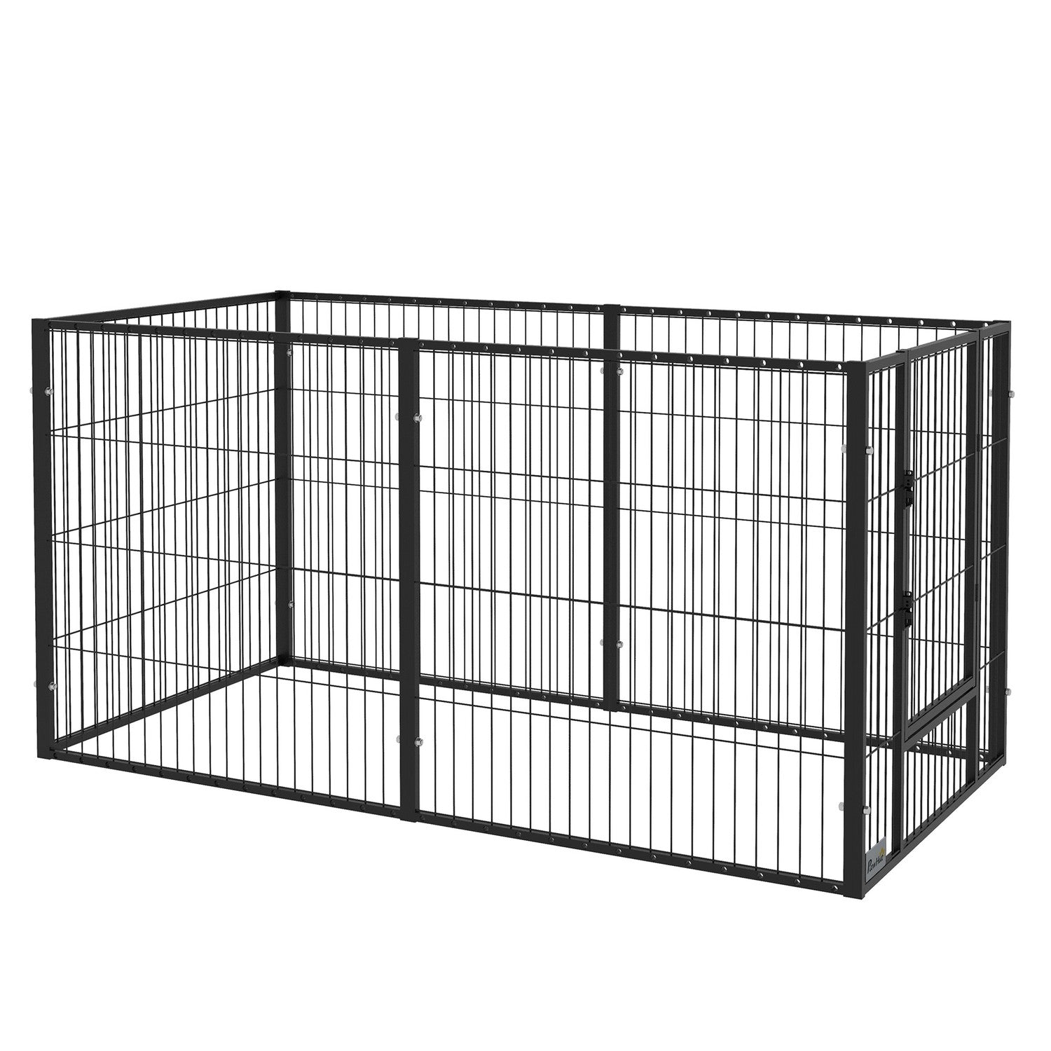 Valp lekhage med dörr, 6 paneler, inomhus/utomhus stål