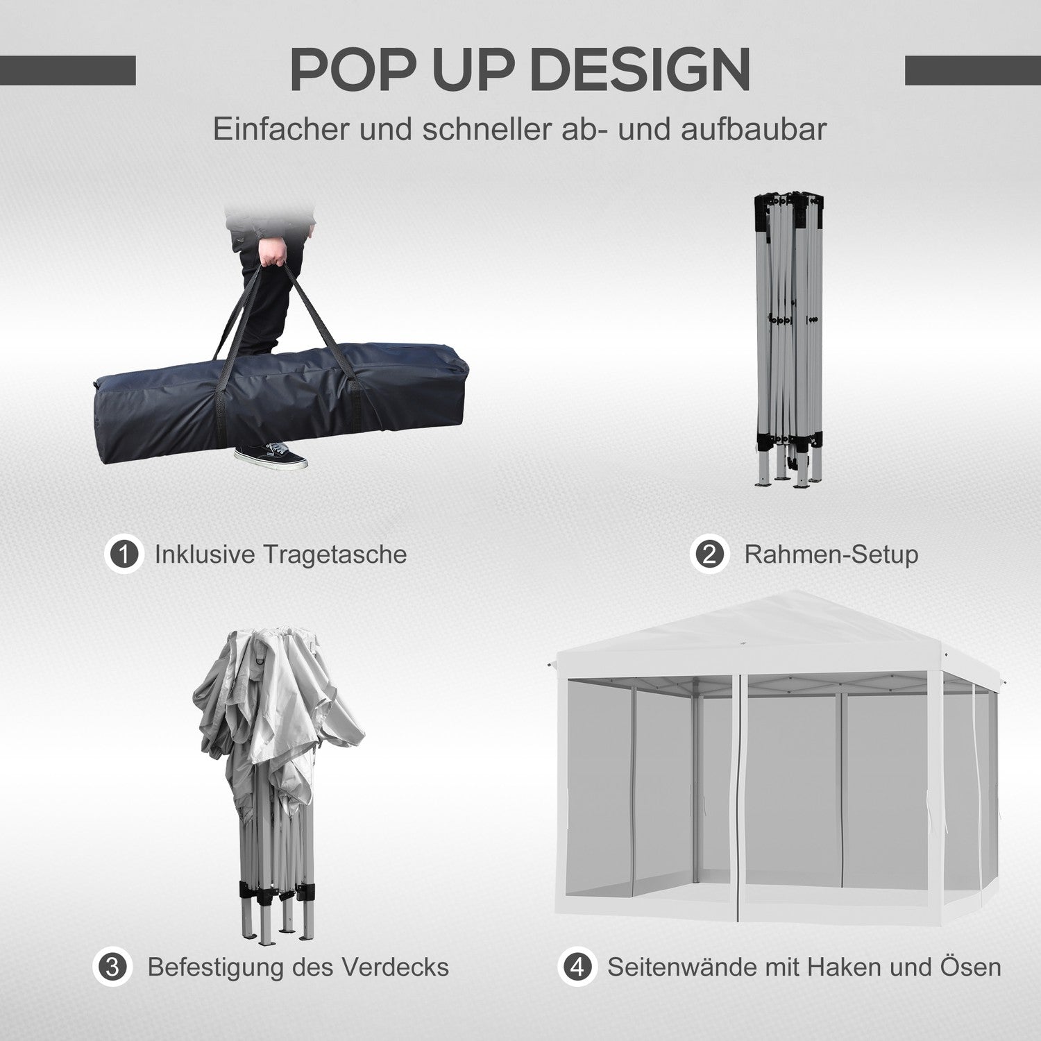 Vodoodpudivý altán Pop-Up 3x3m s UV ochranou