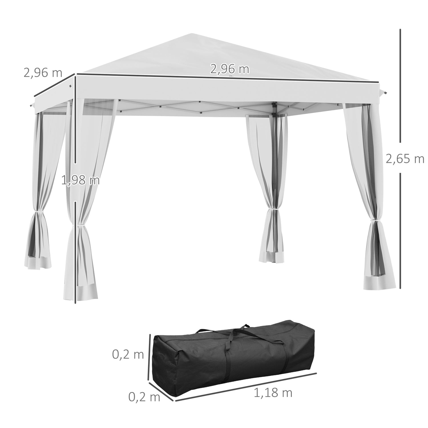 Vodoodpudivý altán Pop-Up 3x3m s UV ochranou